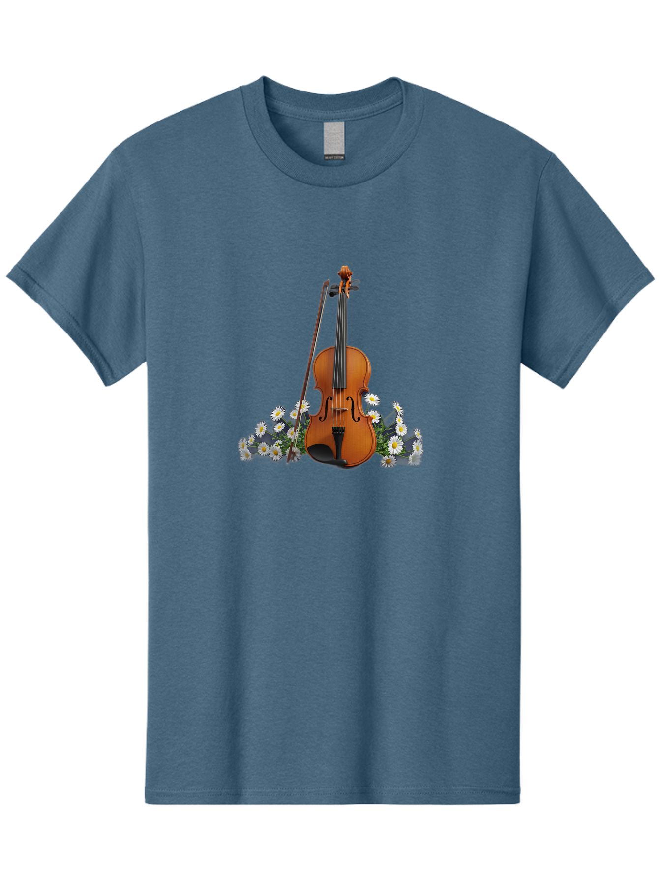 Violin-With-Daisies-2 Men'S Graphic Tee, 100% Cotton, Comfortable Casual Summer Wear, Machine Washable, Vintage Camera, Old Camera, Antique Camera, Black Camera, Classic Photography, Photography Equipment, Nostalgic Device, Film Camera, Baj859