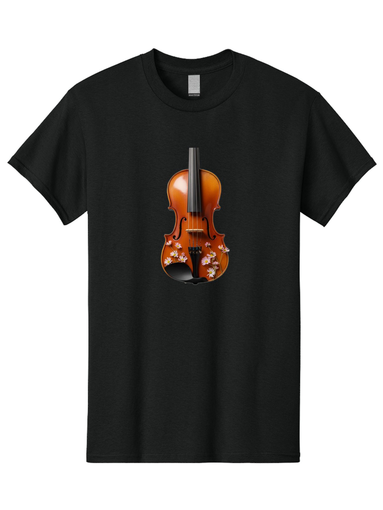Violin-With-Daisy-Flowers Men'S Graphic Tee, 100% Cotton, Comfortable Casual Summer Wear, Machine Washable, Vintage Camera, Old Camera, Antique Camera, Black Camera, Classic Photography, Photography Equipment, Nostalgic Device, Film Camera, Baj861