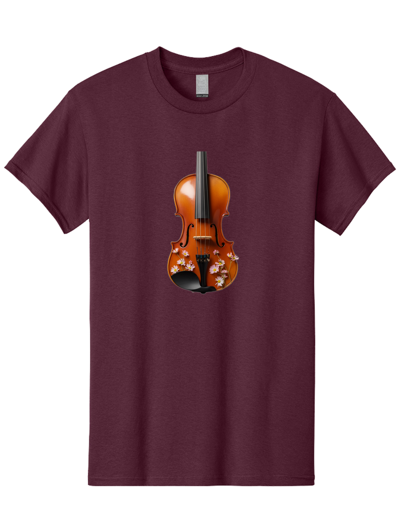 Violin-With-Daisy-Flowers Men'S Graphic Tee, 100% Cotton, Comfortable Casual Summer Wear, Machine Washable, Vintage Camera, Old Camera, Antique Camera, Black Camera, Classic Photography, Photography Equipment, Nostalgic Device, Film Camera, Baj861