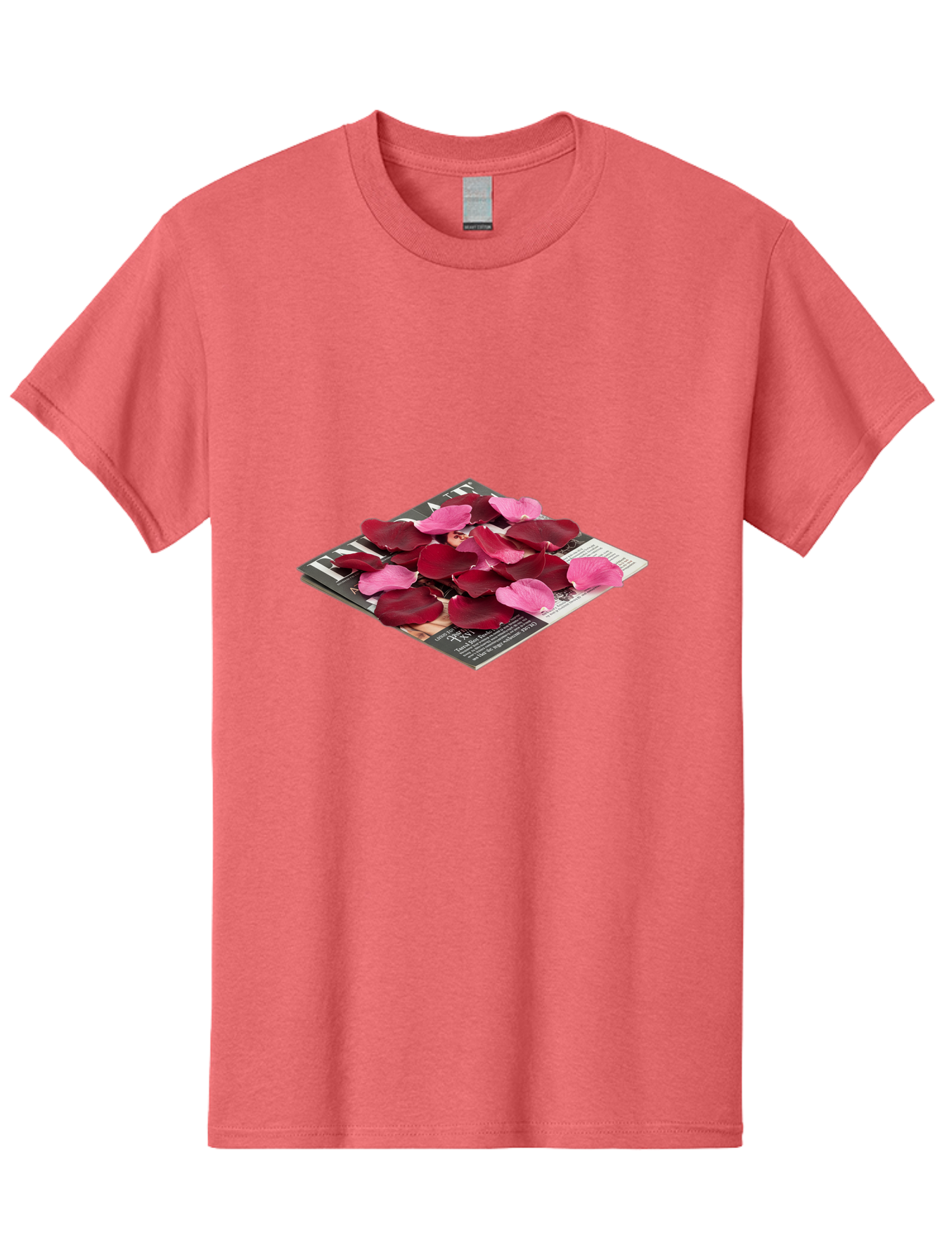 Vogue-Magazine-With-Rose-Petals Men'S Graphic Tee, 100% Cotton, Comfortable Casual Summer Wear, Machine Washable, Vintage Camera, Old Camera, Antique Camera, Black Camera, Classic Photography, Photography Equipment, Nostalgic Device, Baj866