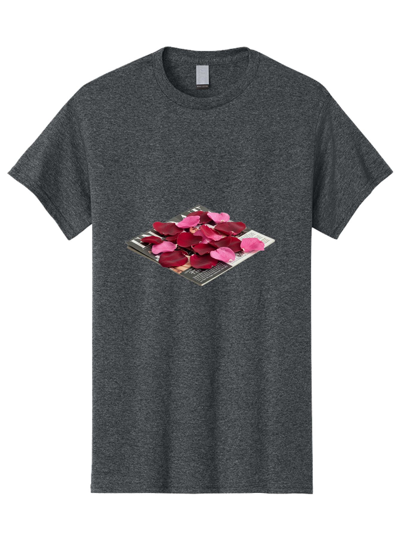 Vogue-Magazine-With-Rose-Petals Men'S Graphic Tee, 100% Cotton, Comfortable Casual Summer Wear, Machine Washable, Vintage Camera, Old Camera, Antique Camera, Black Camera, Classic Photography, Photography Equipment, Nostalgic Device, Baj866