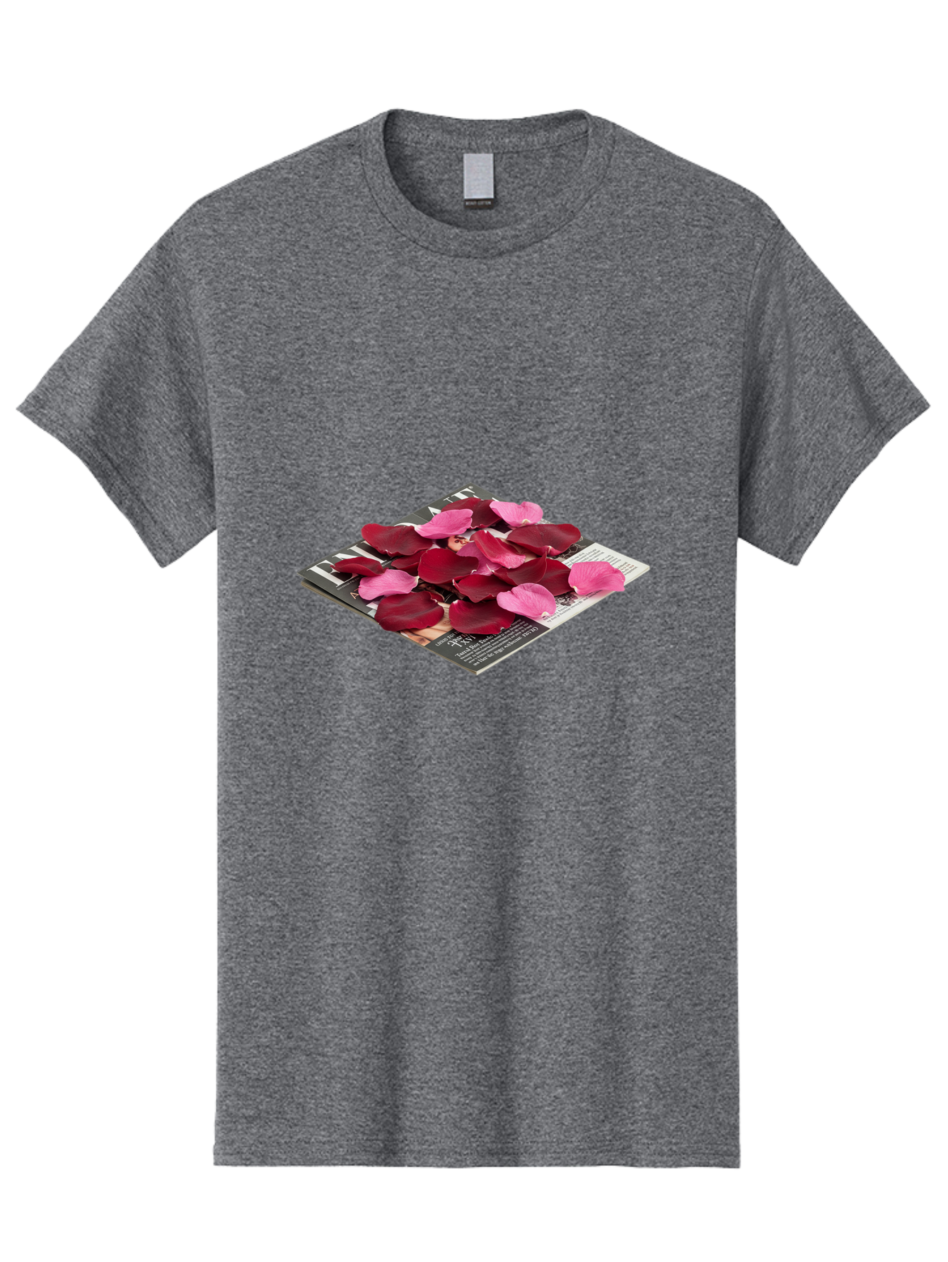 Vogue-Magazine-With-Rose-Petals Men'S Graphic Tee, 100% Cotton, Comfortable Casual Summer Wear, Machine Washable, Vintage Camera, Old Camera, Antique Camera, Black Camera, Classic Photography, Photography Equipment, Nostalgic Device, Baj866