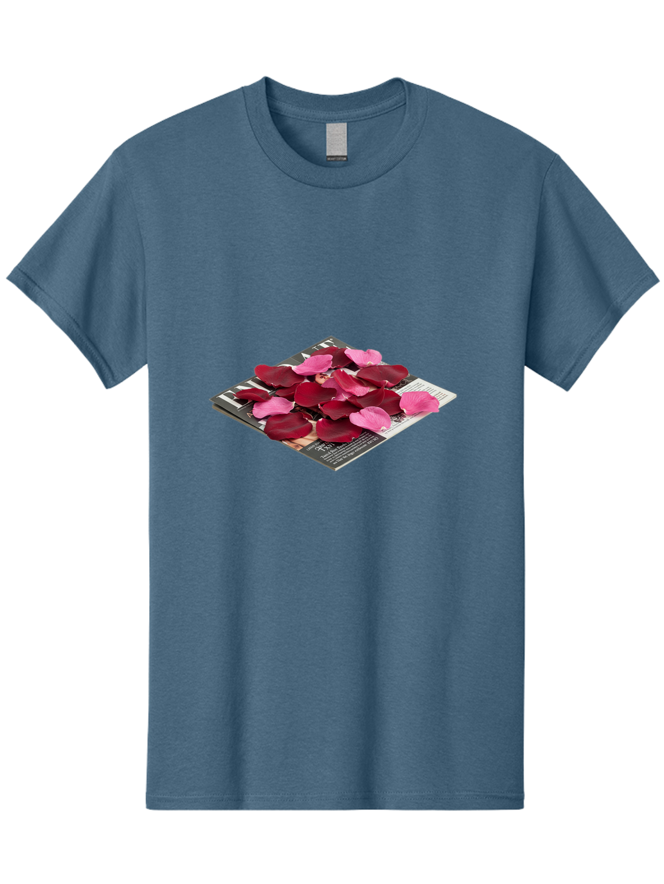 Vogue-Magazine-With-Rose-Petals Men'S Graphic Tee, 100% Cotton, Comfortable Casual Summer Wear, Machine Washable, Vintage Camera, Old Camera, Antique Camera, Black Camera, Classic Photography, Photography Equipment, Nostalgic Device, Baj866