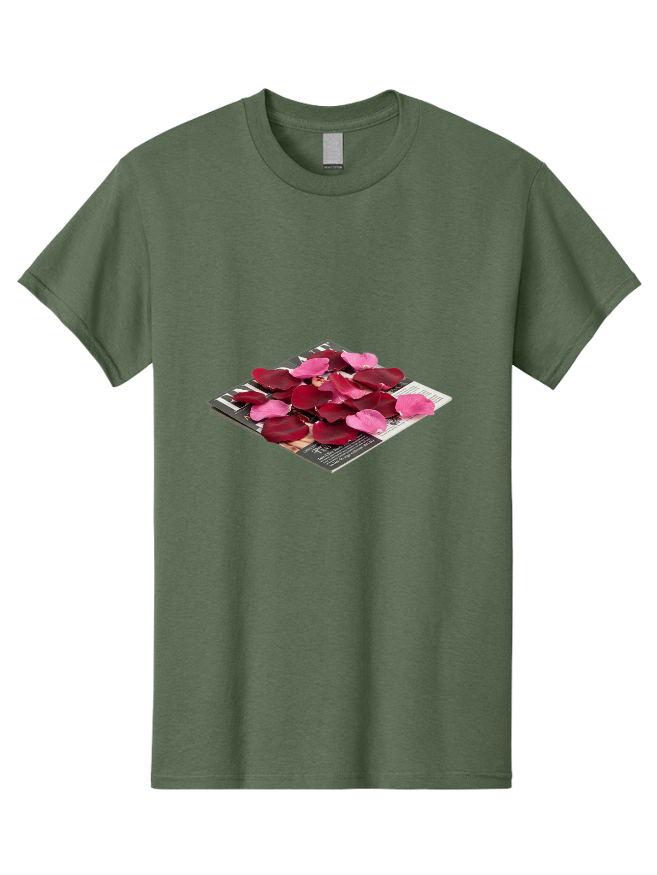 Vogue-Magazine-With-Rose-Petals Men'S Graphic Tee, 100% Cotton, Comfortable Casual Summer Wear, Machine Washable, Vintage Camera, Old Camera, Antique Camera, Black Camera, Classic Photography, Photography Equipment, Nostalgic Device, Baj866