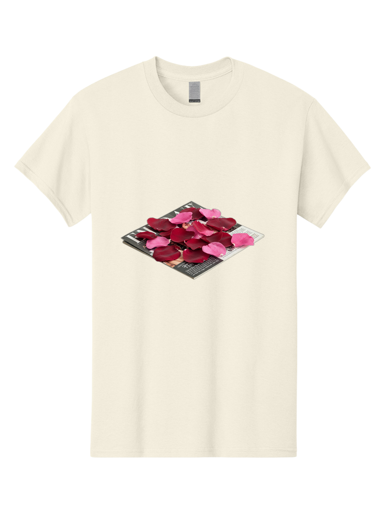 Vogue-Magazine-With-Rose-Petals Men'S Graphic Tee, 100% Cotton, Comfortable Casual Summer Wear, Machine Washable, Vintage Camera, Old Camera, Antique Camera, Black Camera, Classic Photography, Photography Equipment, Nostalgic Device, Baj866