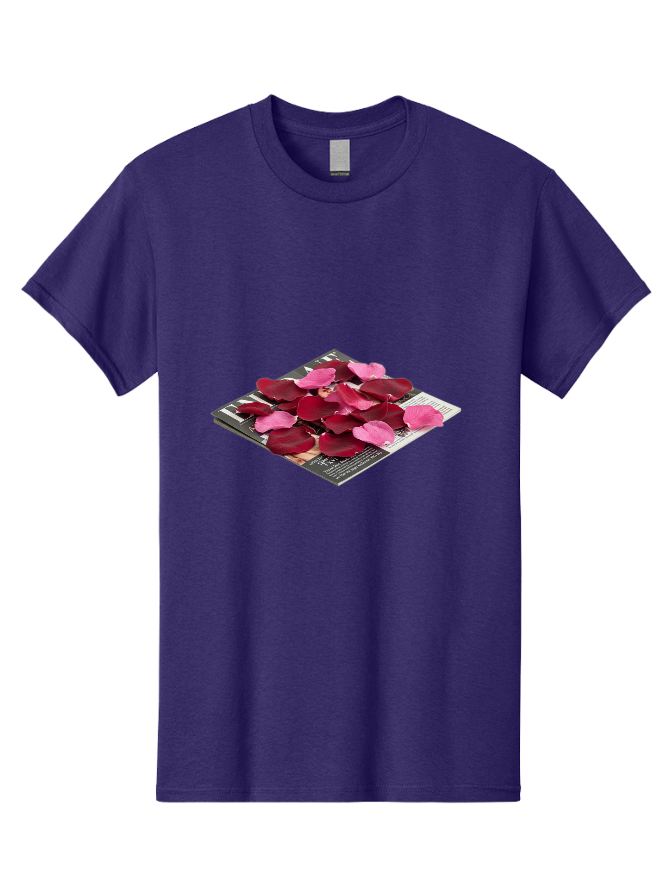 Vogue-Magazine-With-Rose-Petals Men'S Graphic Tee, 100% Cotton, Comfortable Casual Summer Wear, Machine Washable, Vintage Camera, Old Camera, Antique Camera, Black Camera, Classic Photography, Photography Equipment, Nostalgic Device, Baj866