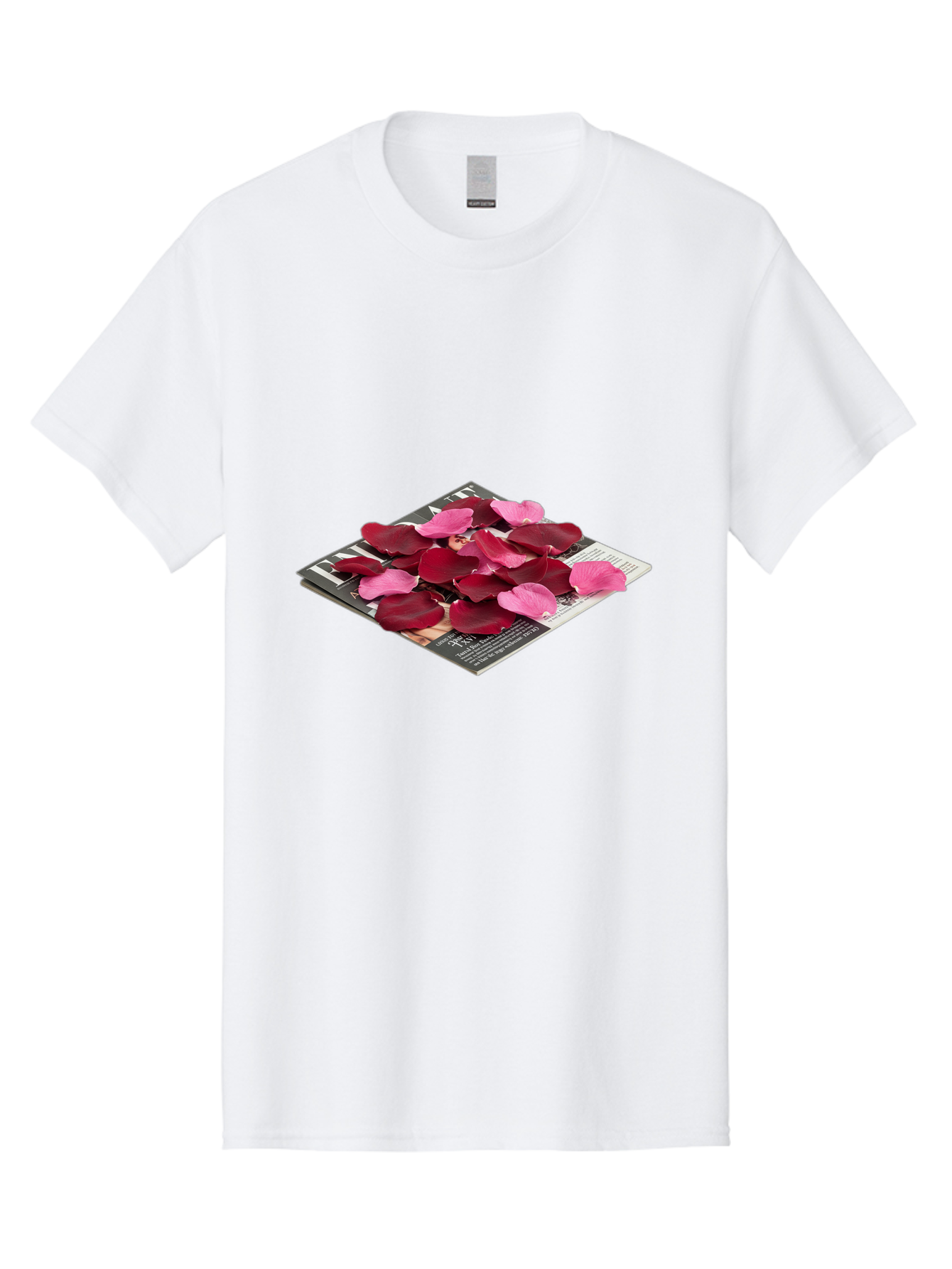 Vogue-Magazine-With-Rose-Petals Men'S Graphic Tee, 100% Cotton, Comfortable Casual Summer Wear, Machine Washable, Vintage Camera, Old Camera, Antique Camera, Black Camera, Classic Photography, Photography Equipment, Nostalgic Device, Baj866