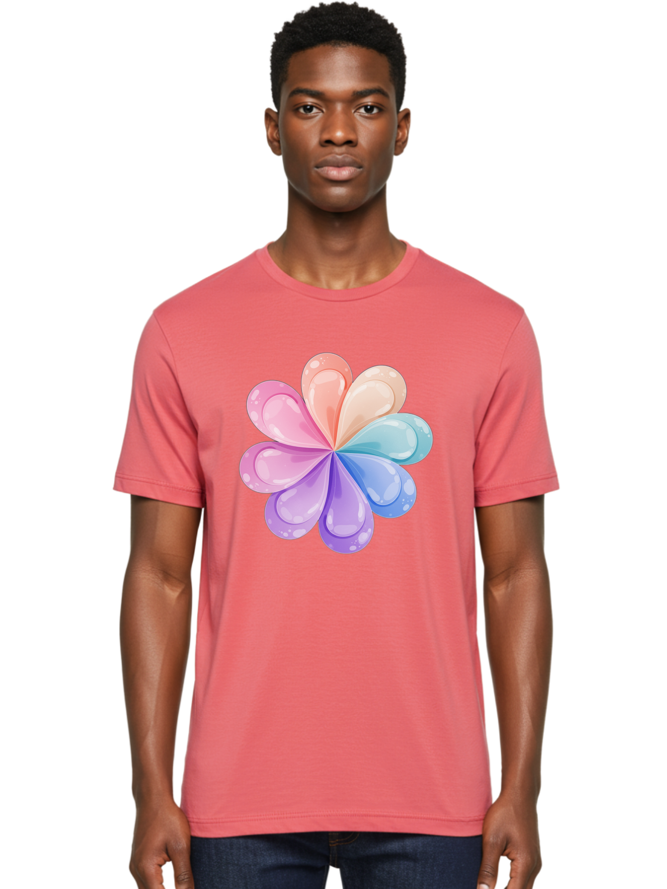 Water-Droplet-Flower Men'S Graphic Tee, 100% Cotton, Comfortable Casual Summer Wear, Machine Washable, Vintage Camera, Old Camera, Antique Camera, Black Camera, Classic Photography, Photography Equipment, Nostalgic Device, Film Camera, Baj867