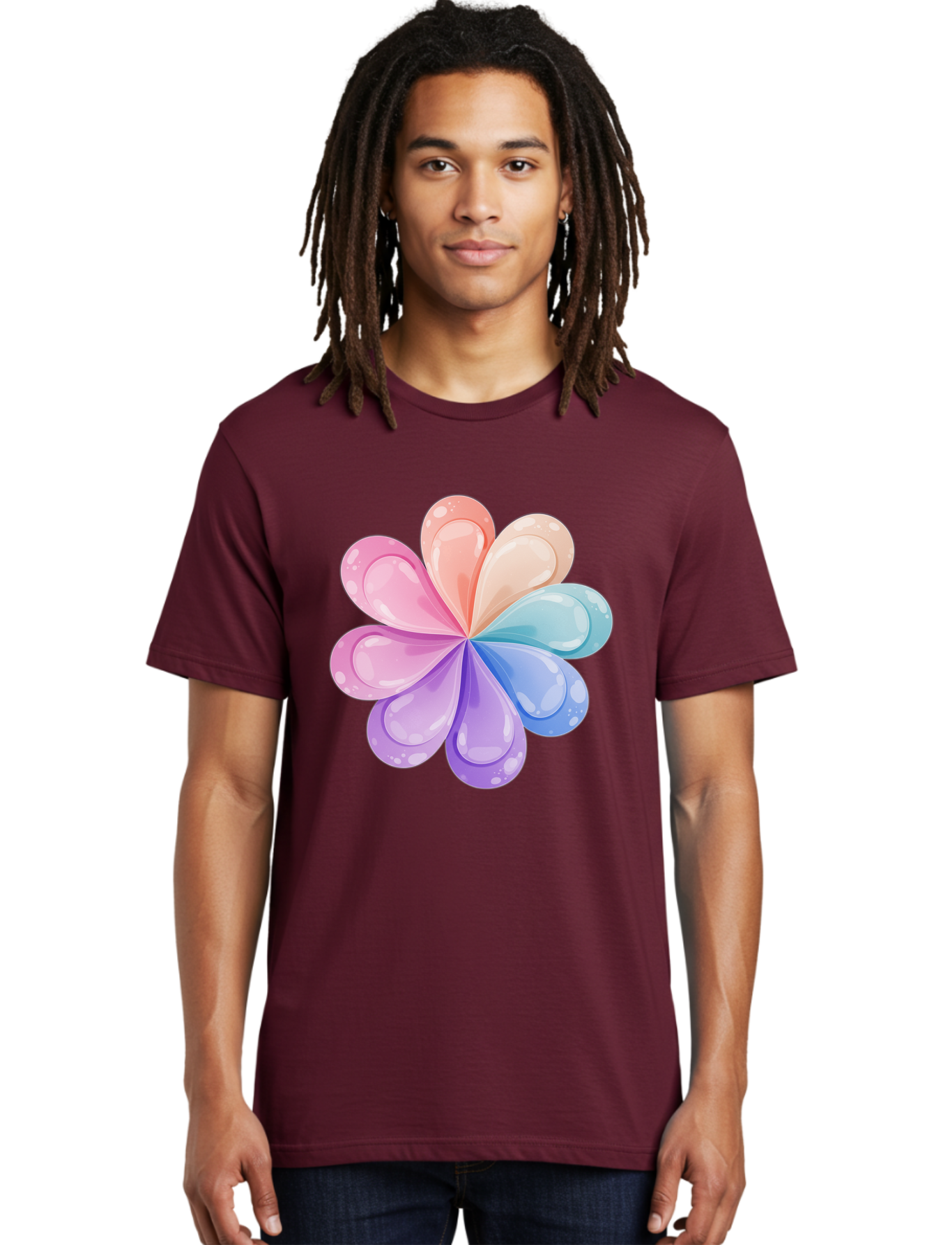Water-Droplet-Flower Men'S Graphic Tee, 100% Cotton, Comfortable Casual Summer Wear, Machine Washable, Vintage Camera, Old Camera, Antique Camera, Black Camera, Classic Photography, Photography Equipment, Nostalgic Device, Film Camera, Baj867