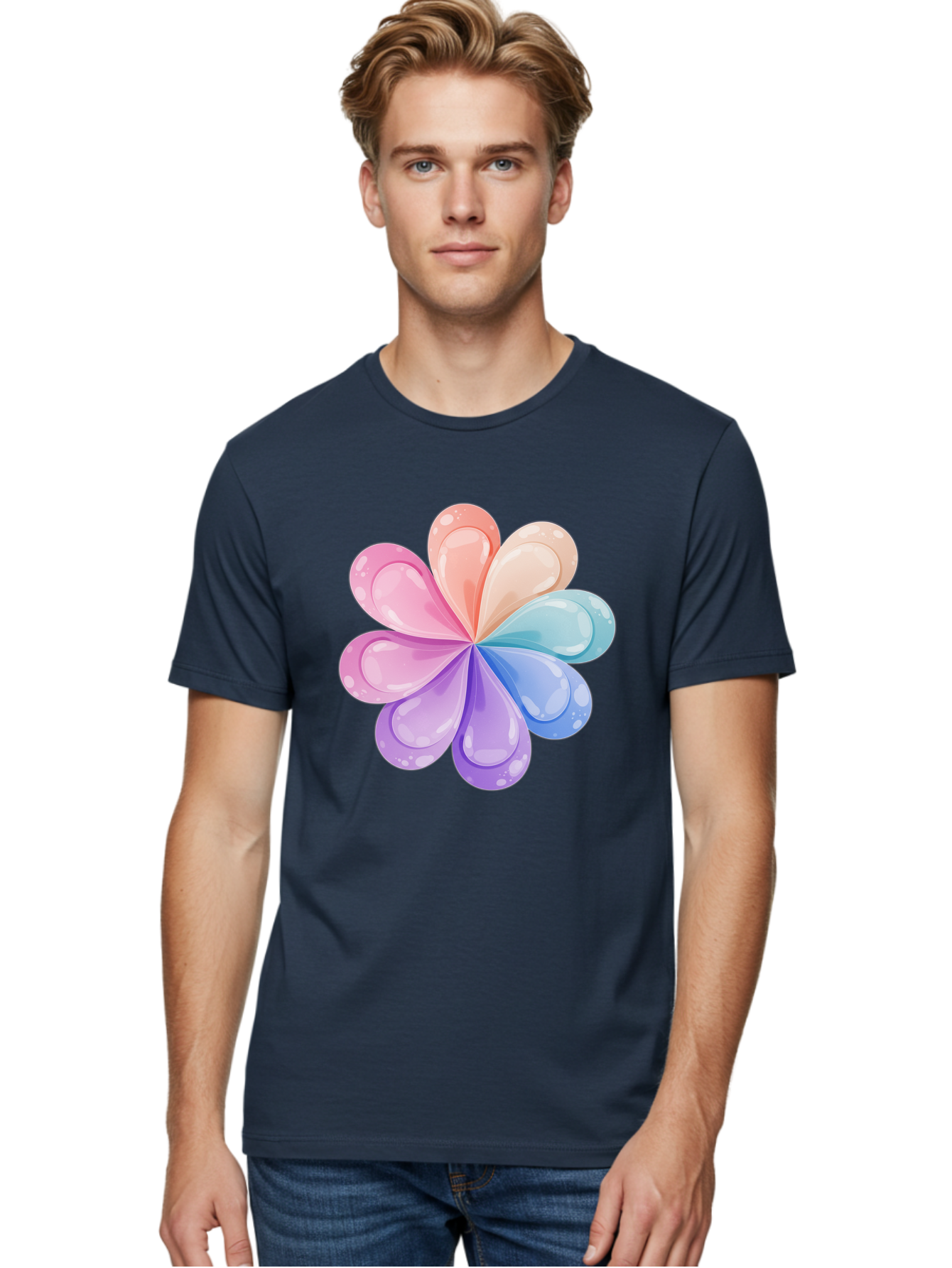 Water-Droplet-Flower Men'S Graphic Tee, 100% Cotton, Comfortable Casual Summer Wear, Machine Washable, Vintage Camera, Old Camera, Antique Camera, Black Camera, Classic Photography, Photography Equipment, Nostalgic Device, Film Camera, Baj867