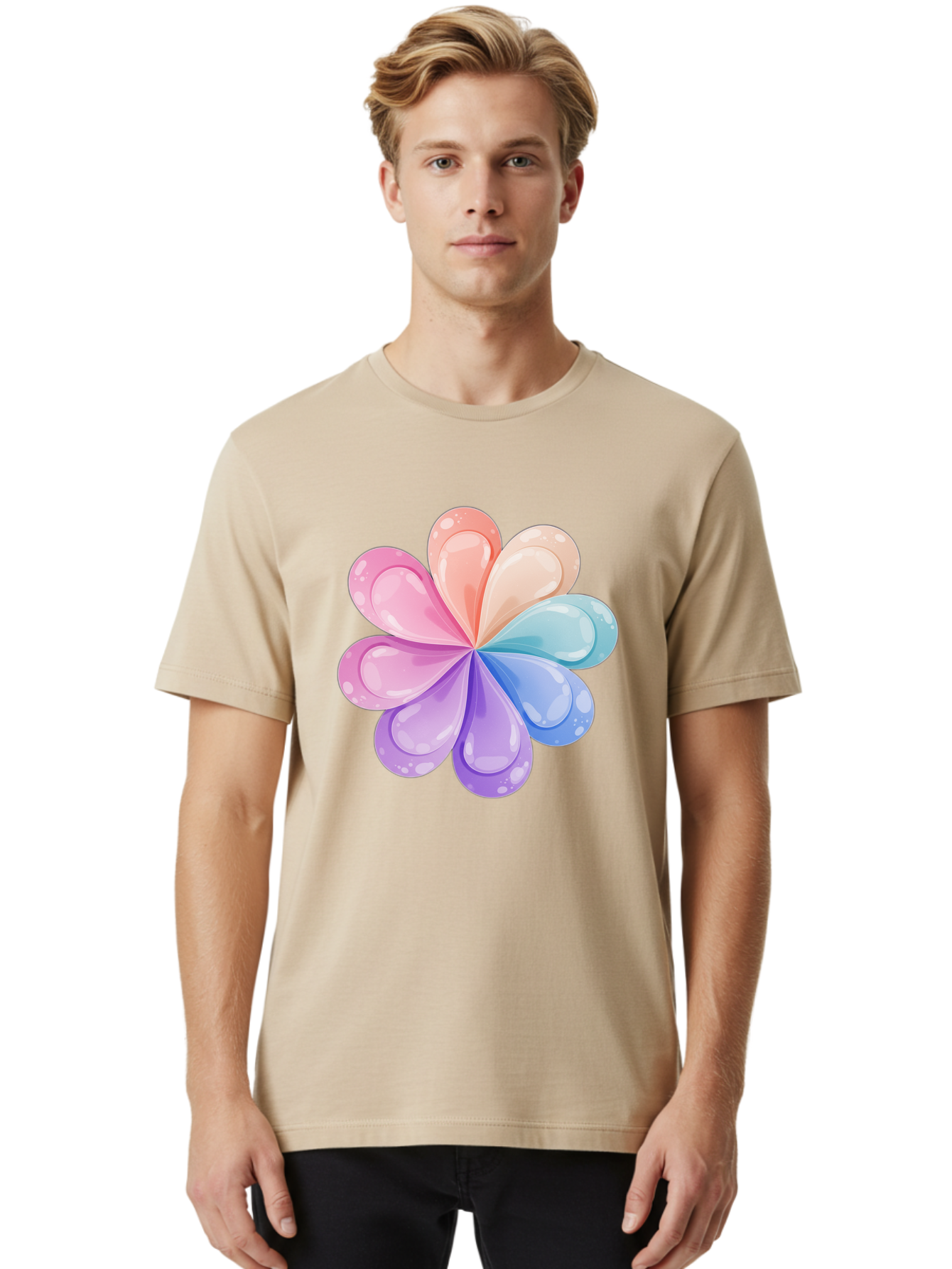 Water-Droplet-Flower Men'S Graphic Tee, 100% Cotton, Comfortable Casual Summer Wear, Machine Washable, Vintage Camera, Old Camera, Antique Camera, Black Camera, Classic Photography, Photography Equipment, Nostalgic Device, Film Camera, Baj867