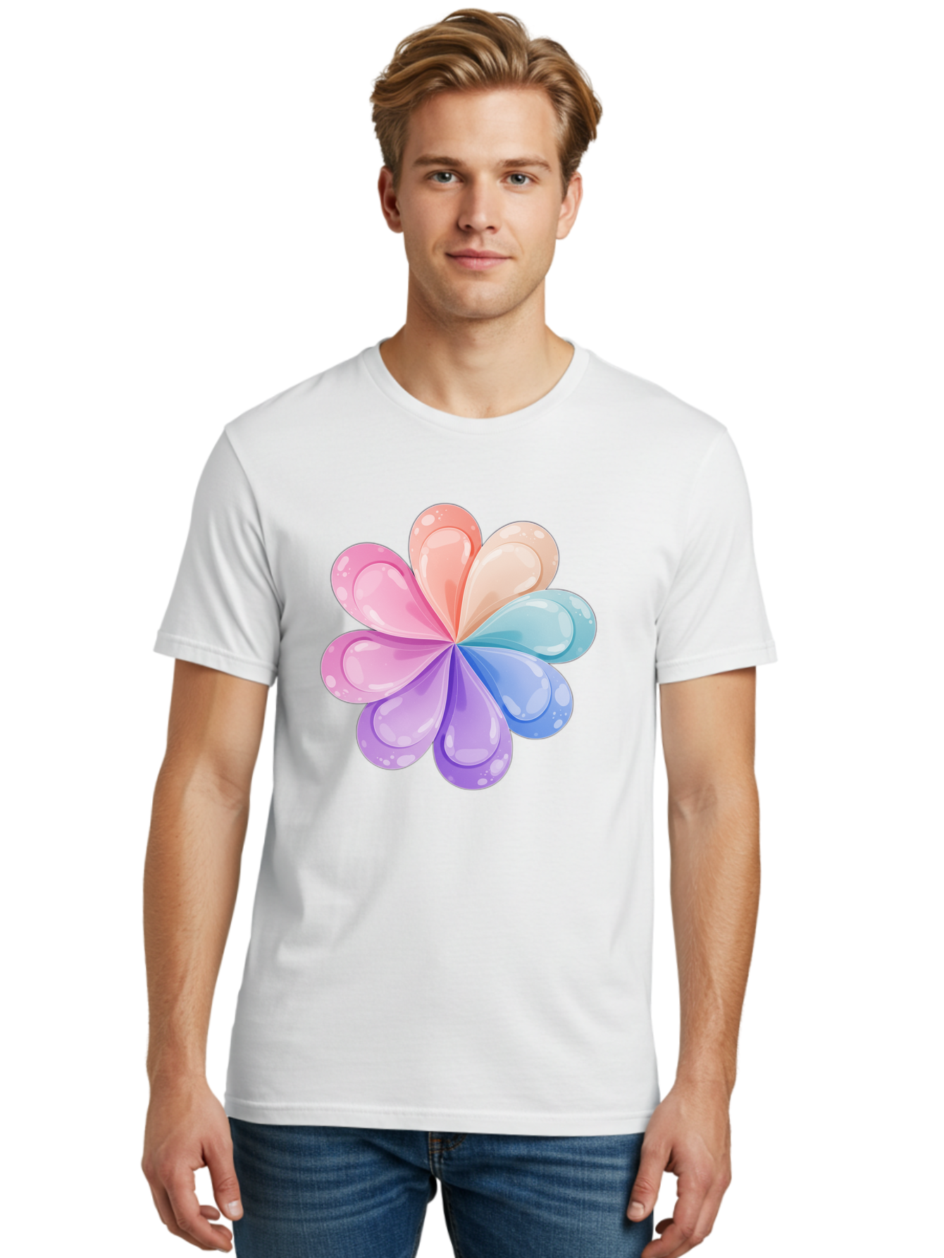 Water-Droplet-Flower Men'S Graphic Tee, 100% Cotton, Comfortable Casual Summer Wear, Machine Washable, Vintage Camera, Old Camera, Antique Camera, Black Camera, Classic Photography, Photography Equipment, Nostalgic Device, Film Camera, Baj867