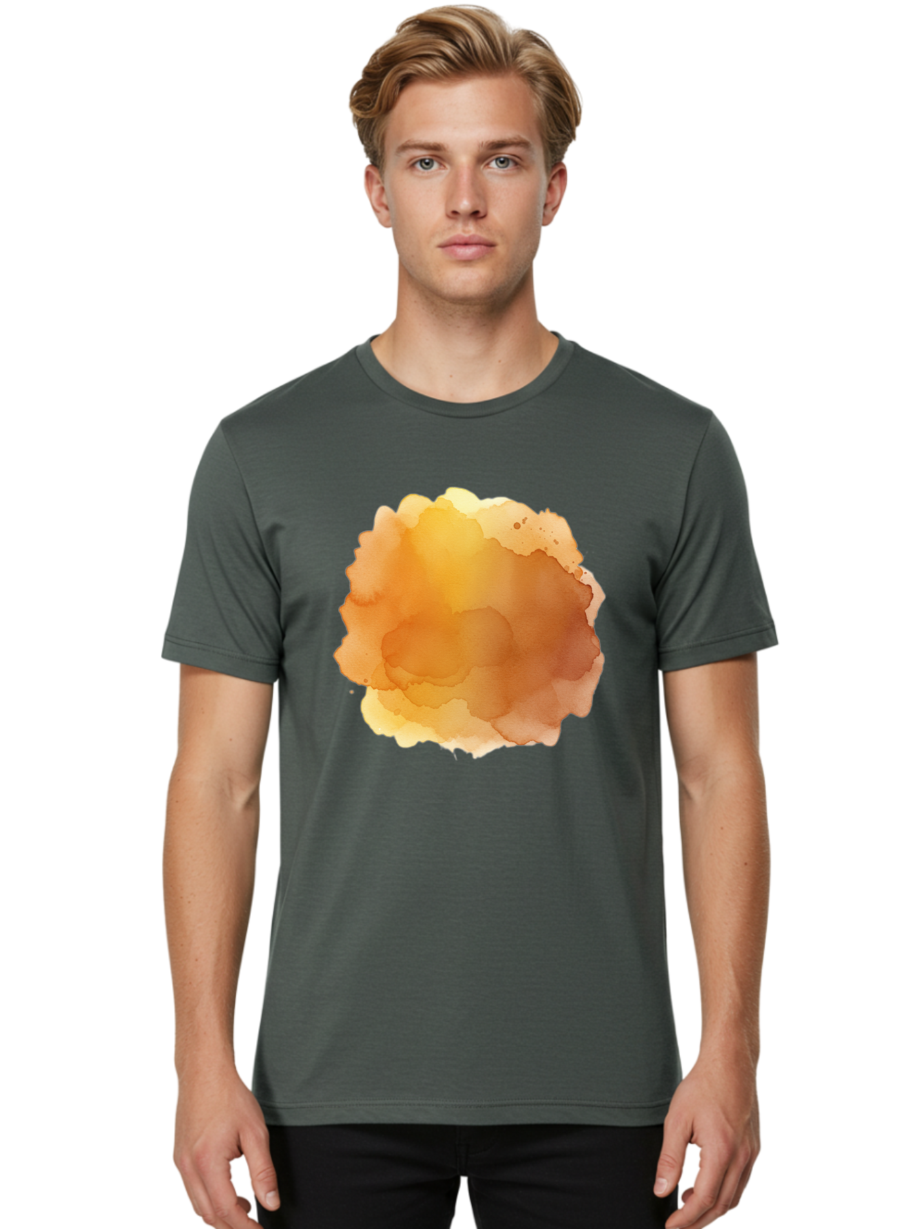 Watercolor-Stain Men'S Graphic Tee, 100% Cotton, Comfortable Casual Summer Wear, Machine Washable, Vintage Camera, Old Camera, Antique Camera, Black Camera, Classic Photography, Photography Equipment, Nostalgic Device, Film Camera, Camera Art Baj870
