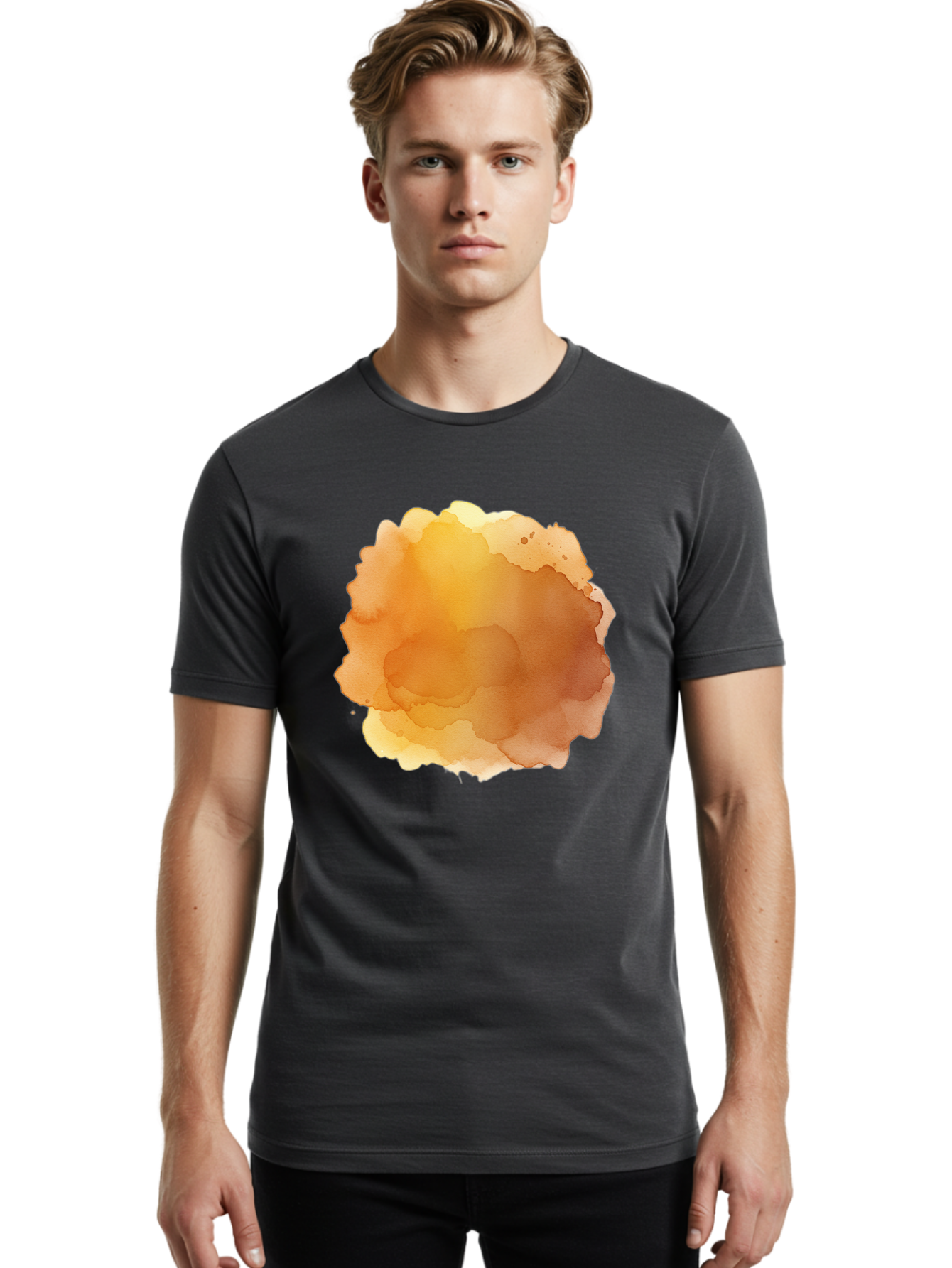 Watercolor-Stain Men'S Graphic Tee, 100% Cotton, Comfortable Casual Summer Wear, Machine Washable, Vintage Camera, Old Camera, Antique Camera, Black Camera, Classic Photography, Photography Equipment, Nostalgic Device, Film Camera, Camera Art Baj870