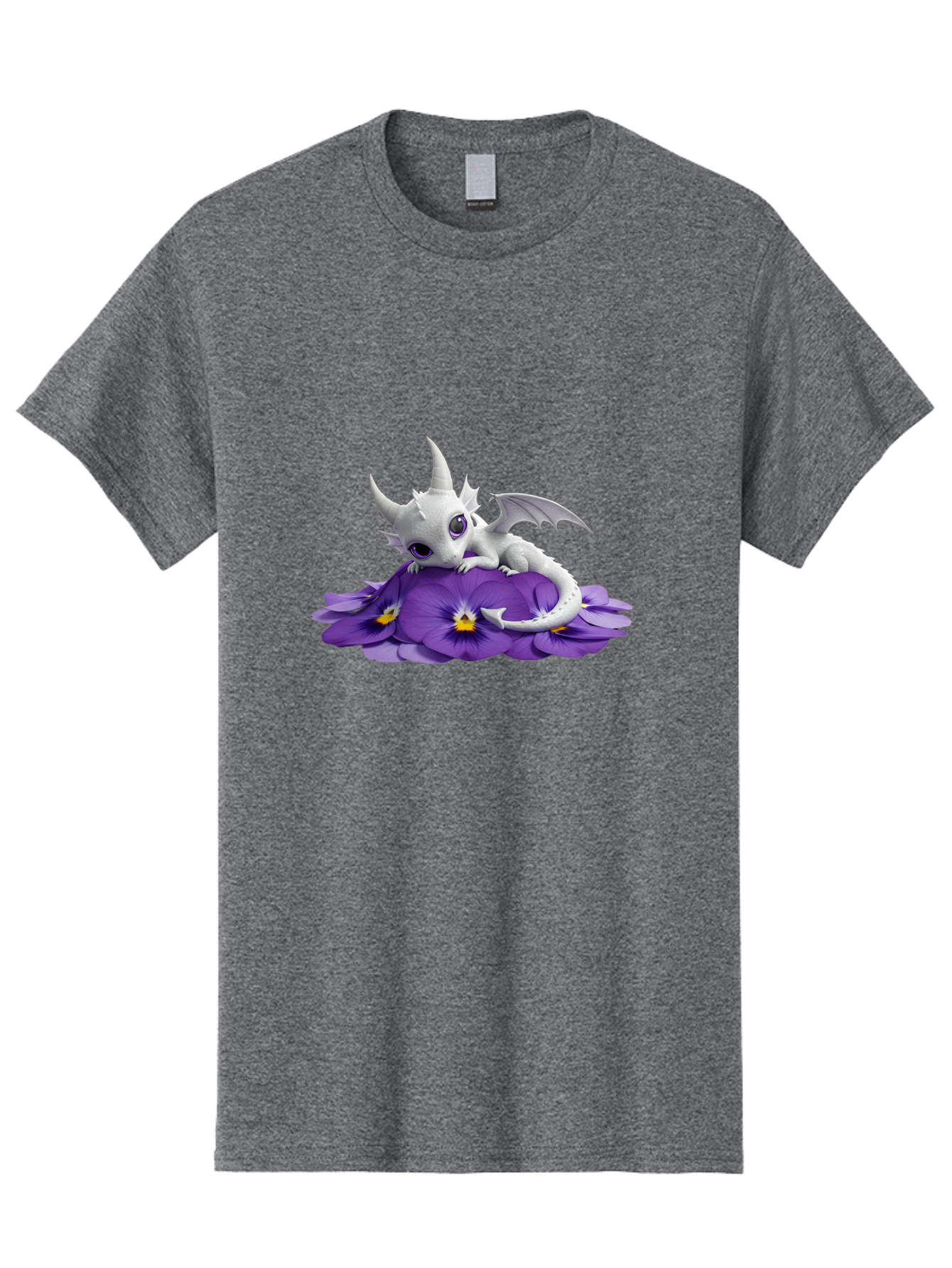 White-Dragon-On-Purple-Flowers Men'S Graphic Tee, 100% Cotton, Comfortable Casual Summer Wear, Machine Washable, Vintage Camera, Old Camera, Antique Camera, Black Camera, Classic Photography, Photography Equipment, Nostalgic Device, Baj872