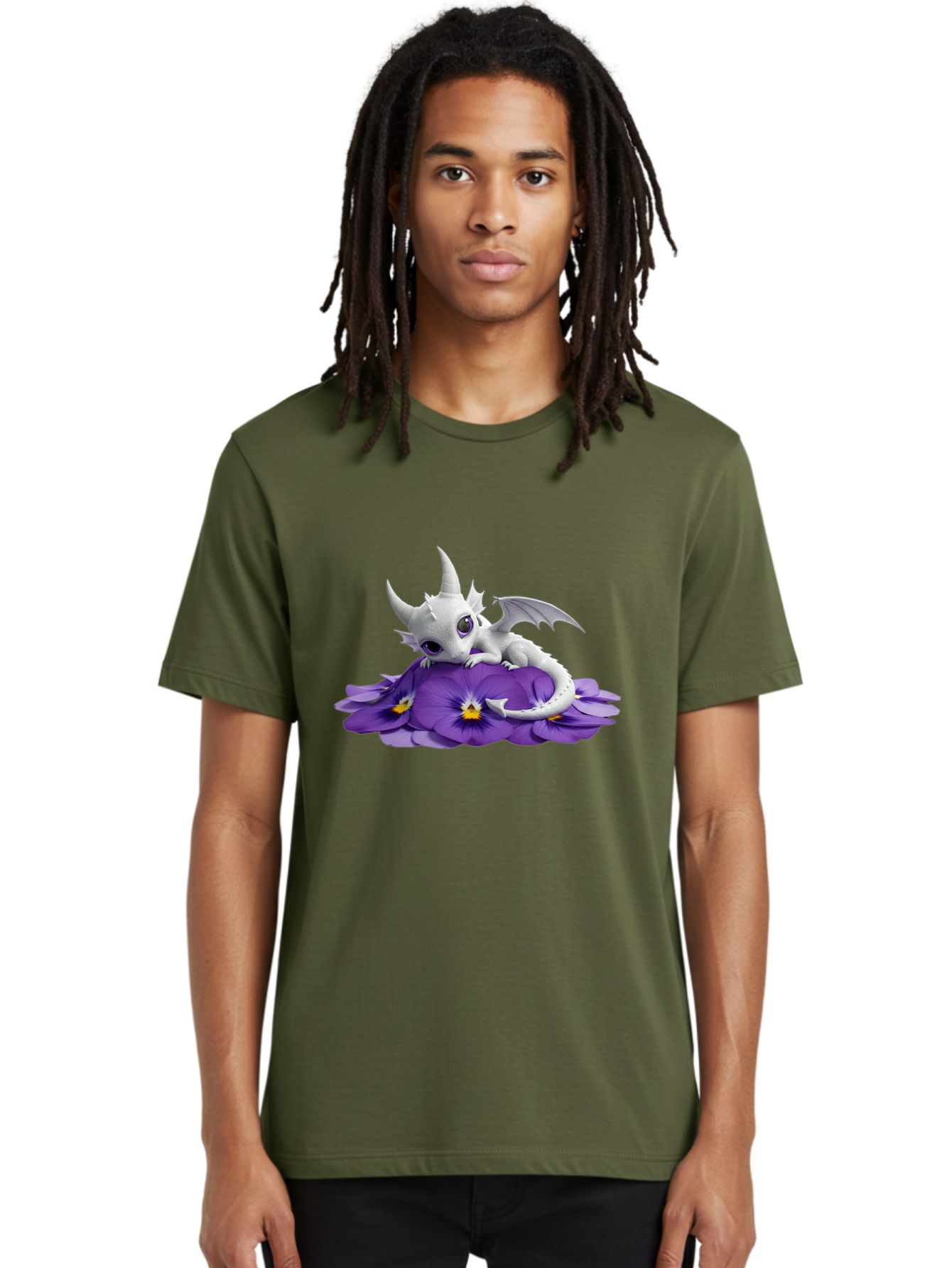 White-Dragon-On-Purple-Flowers Men'S Graphic Tee, 100% Cotton, Comfortable Casual Summer Wear, Machine Washable, Vintage Camera, Old Camera, Antique Camera, Black Camera, Classic Photography, Photography Equipment, Nostalgic Device, Baj872