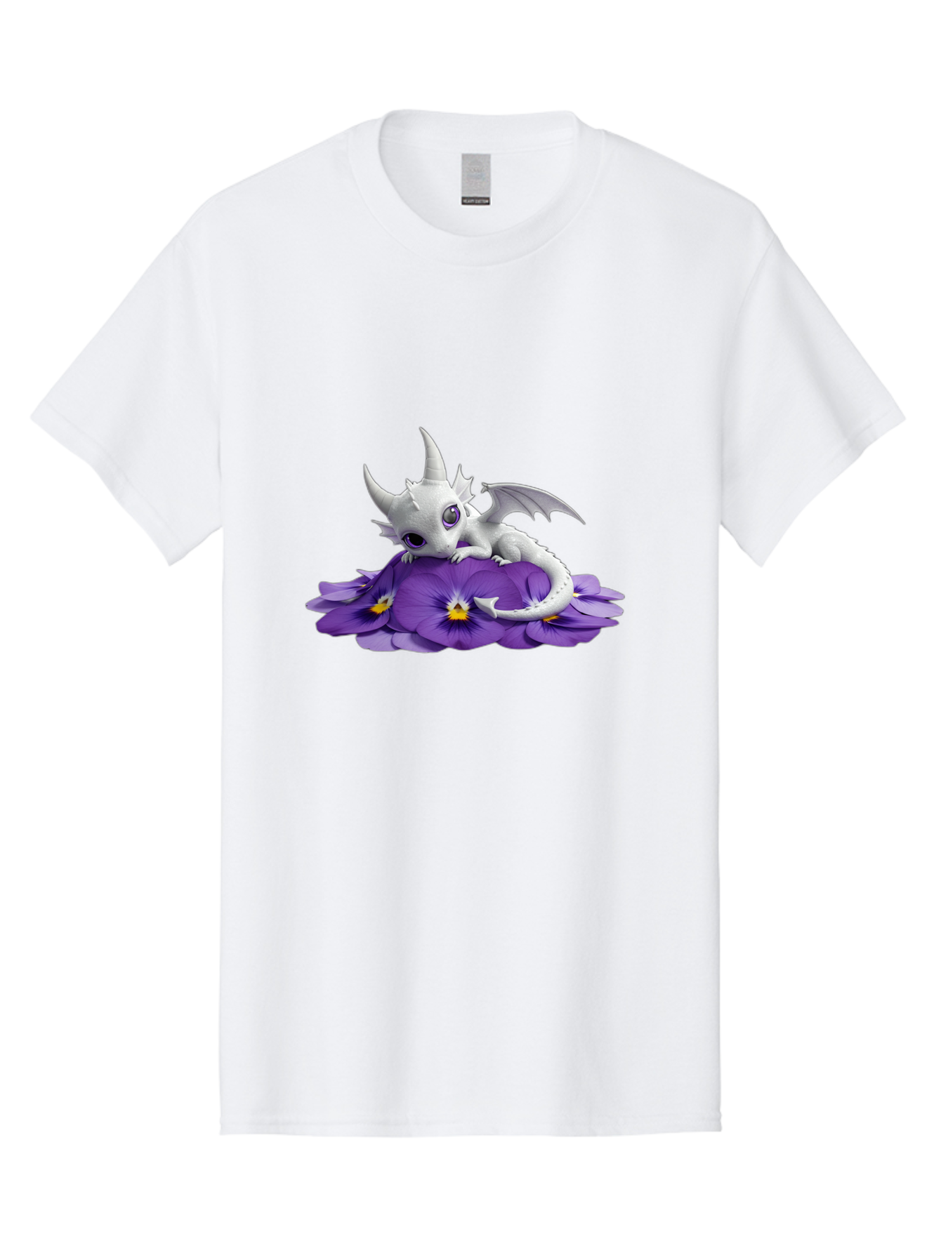 White-Dragon-On-Purple-Flowers Men'S Graphic Tee, 100% Cotton, Comfortable Casual Summer Wear, Machine Washable, Vintage Camera, Old Camera, Antique Camera, Black Camera, Classic Photography, Photography Equipment, Nostalgic Device, Baj872