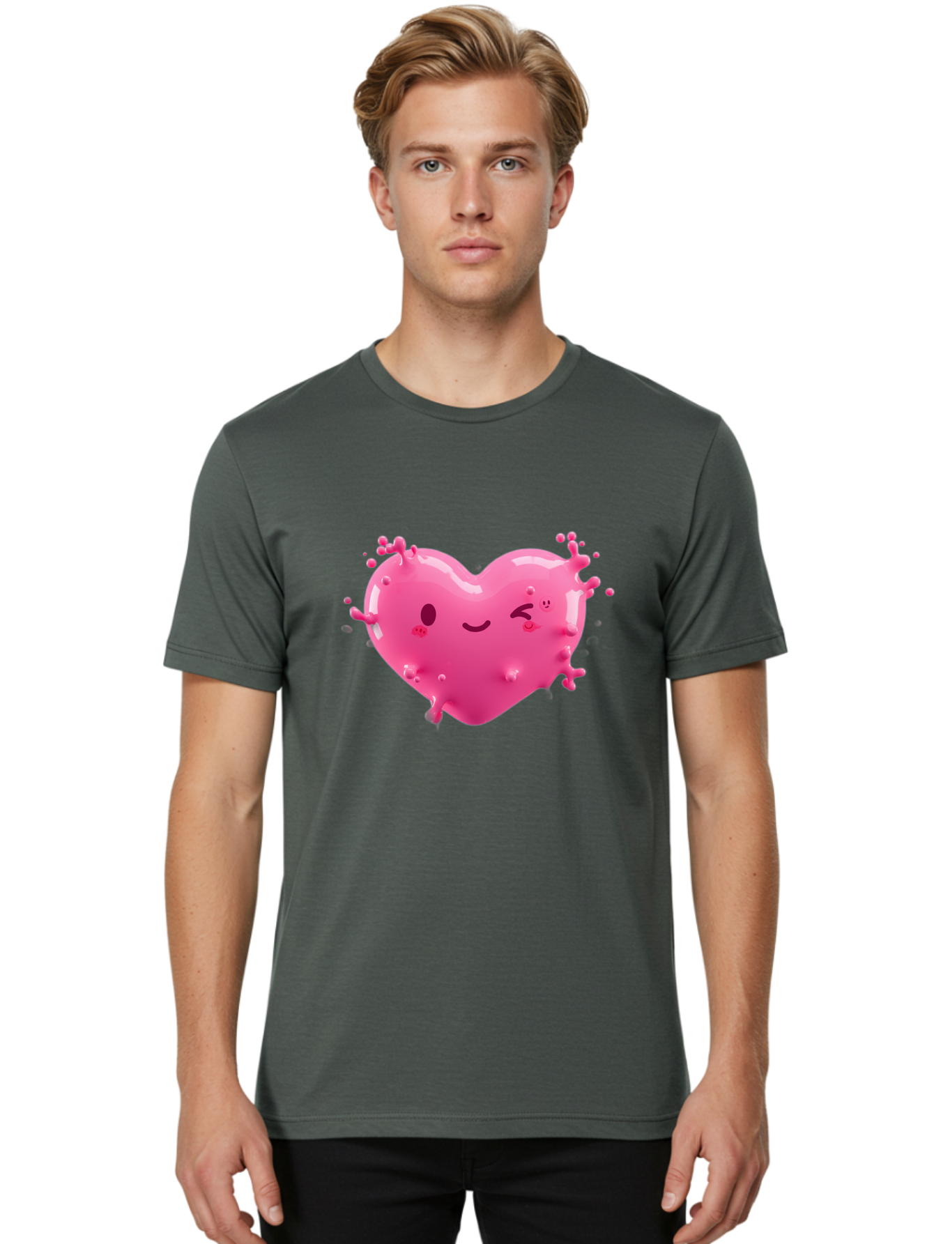 Winking-Heart Men'S Graphic Tee, 100% Cotton, Comfortable Casual Summer Wear, Machine Washable, Vintage Camera, Old Camera, Antique Camera, Black Camera, Classic Photography, Photography Equipment, Nostalgic Device, Film Camera, Camera Art Baj873