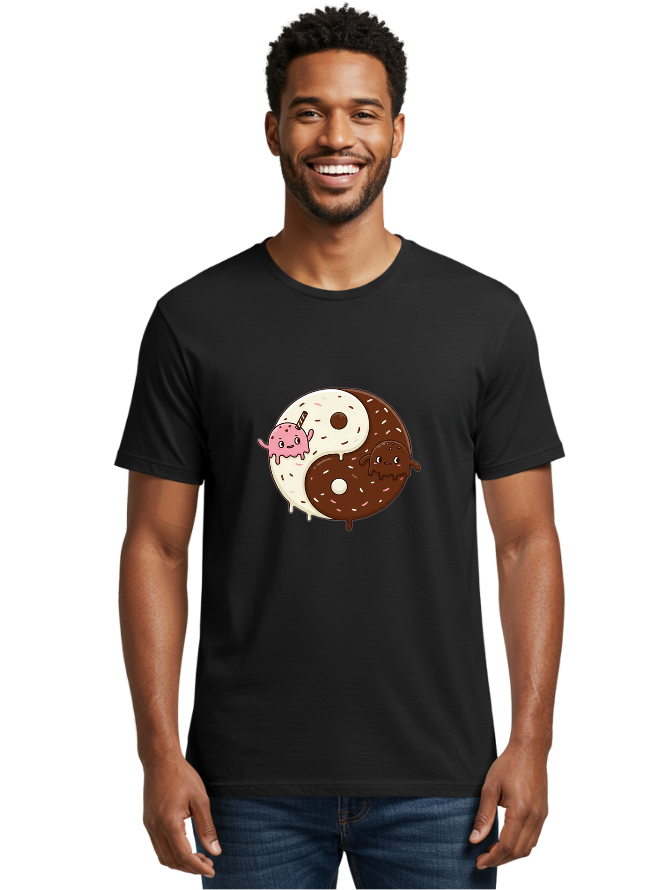 Yin-Yang-Donuts Men'S Graphic Tee, 100% Cotton, Comfortable Casual Summer Wear, Machine Washable, Vintage Camera, Old Camera, Antique Camera, Black Camera, Classic Photography, Photography Equipment, Nostalgic Device, Film Camera, Camera Art Baj875