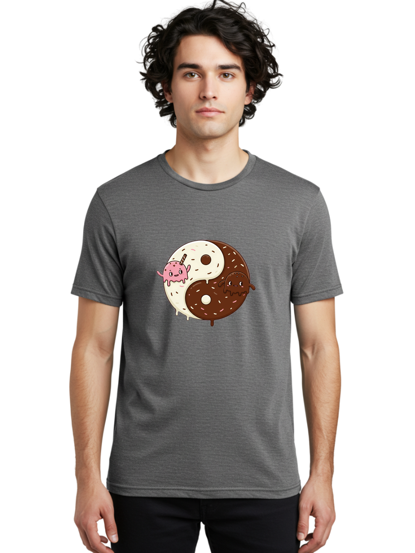 Yin-Yang-Donuts Men'S Graphic Tee, 100% Cotton, Comfortable Casual Summer Wear, Machine Washable, Vintage Camera, Old Camera, Antique Camera, Black Camera, Classic Photography, Photography Equipment, Nostalgic Device, Film Camera, Camera Art Baj875
