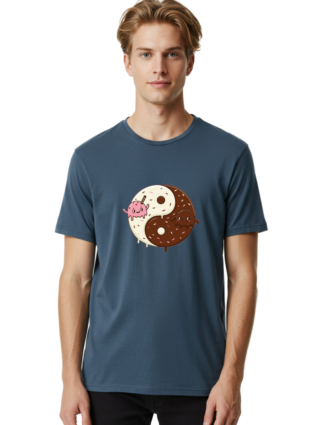 Yin-Yang-Donuts Men'S Graphic Tee, 100% Cotton, Comfortable Casual Summer Wear, Machine Washable, Vintage Camera, Old Camera, Antique Camera, Black Camera, Classic Photography, Photography Equipment, Nostalgic Device, Film Camera, Camera Art Baj875