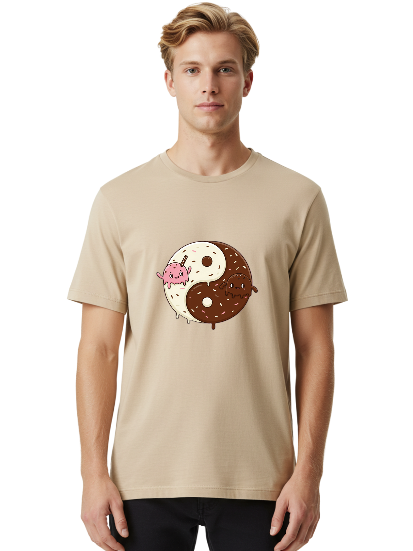 Yin-Yang-Donuts Men'S Graphic Tee, 100% Cotton, Comfortable Casual Summer Wear, Machine Washable, Vintage Camera, Old Camera, Antique Camera, Black Camera, Classic Photography, Photography Equipment, Nostalgic Device, Film Camera, Camera Art Baj875