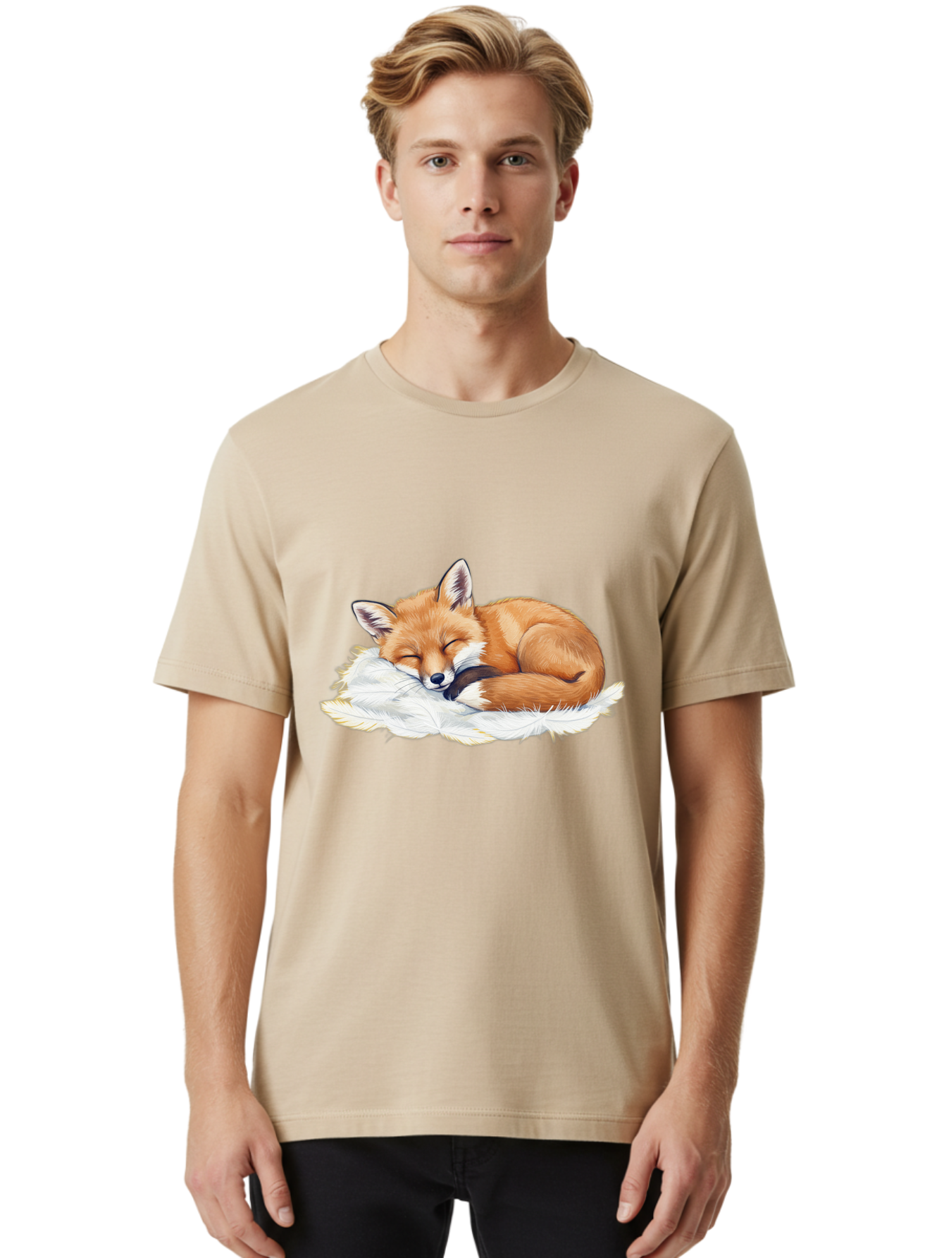 Sleeping-Fox-3 Men'S Graphic Tee, 100% Cotton, Comfortable Casual Summer Wear, Machine Washable, Vintage Camera, Old Camera, Antique Camera, Black Camera, Classic Photography, Photography Equipment, Nostalgic Device, Film Camera, Camera Art Baj884