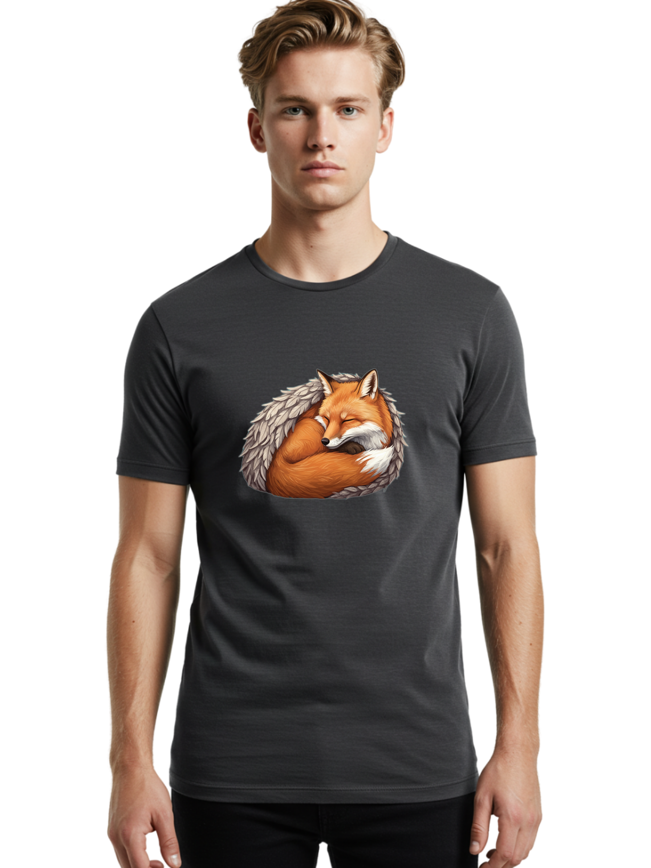 Sleeping-Fox-6 Men'S Graphic Tee, 100% Cotton, Comfortable Casual Summer Wear, Machine Washable, Vintage Camera, Old Camera, Antique Camera, Black Camera, Classic Photography, Photography Equipment, Nostalgic Device, Film Camera, Camera Art Baj887