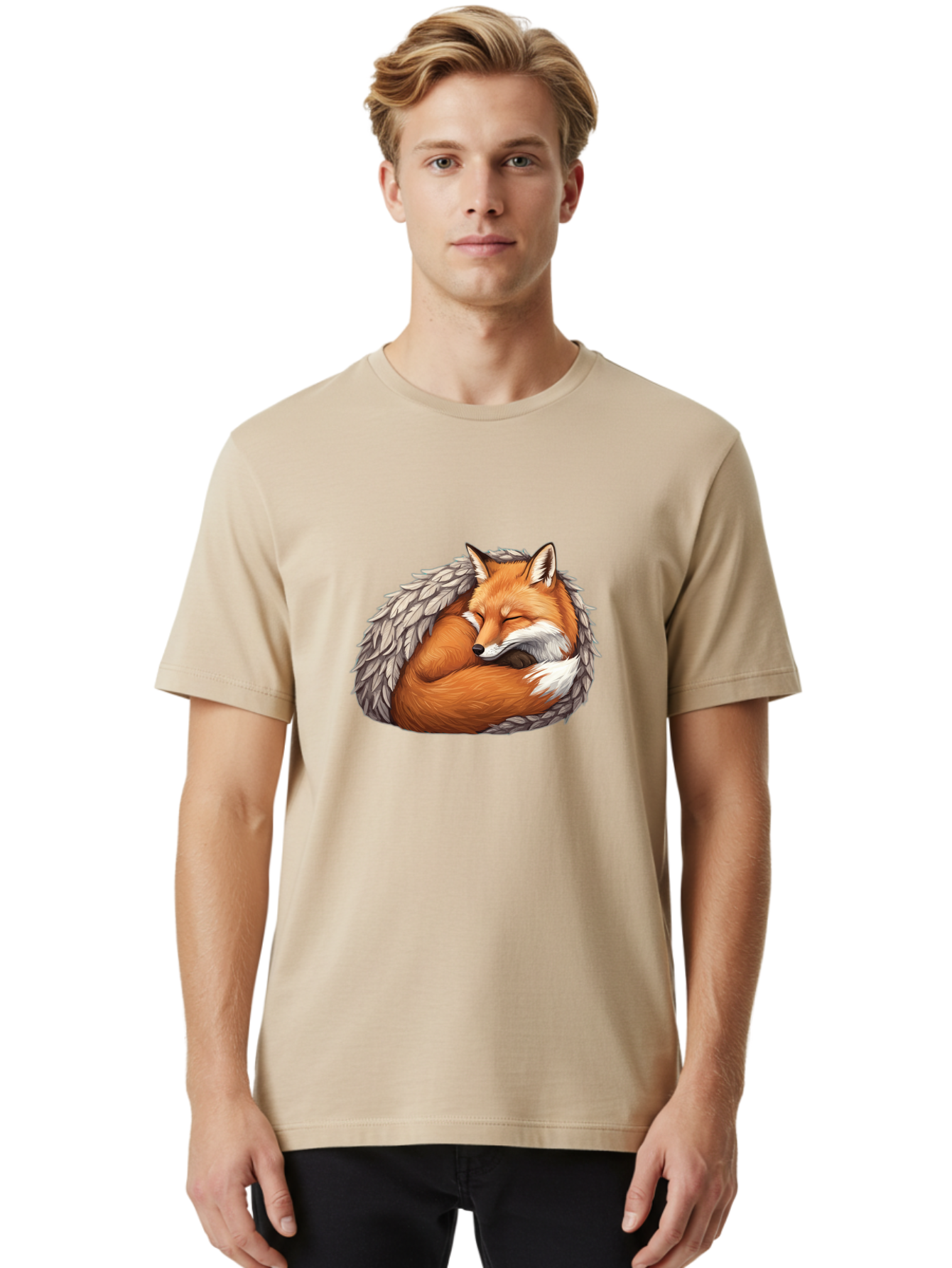 Sleeping-Fox-6 Men'S Graphic Tee, 100% Cotton, Comfortable Casual Summer Wear, Machine Washable, Vintage Camera, Old Camera, Antique Camera, Black Camera, Classic Photography, Photography Equipment, Nostalgic Device, Film Camera, Camera Art Baj887