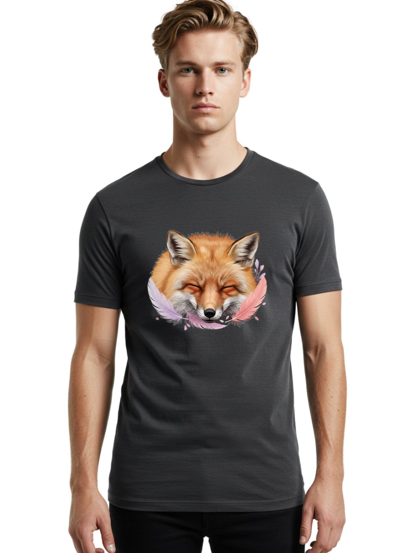 Sleeping-Fox-With-Feathers Men'S Graphic Tee, 100% Cotton, Comfortable Casual Summer Wear, Machine Washable, Vintage Camera, Old Camera, Antique Camera, Black Camera, Classic Photography, Photography Equipment, Nostalgic Device, Film Camera, Baj892