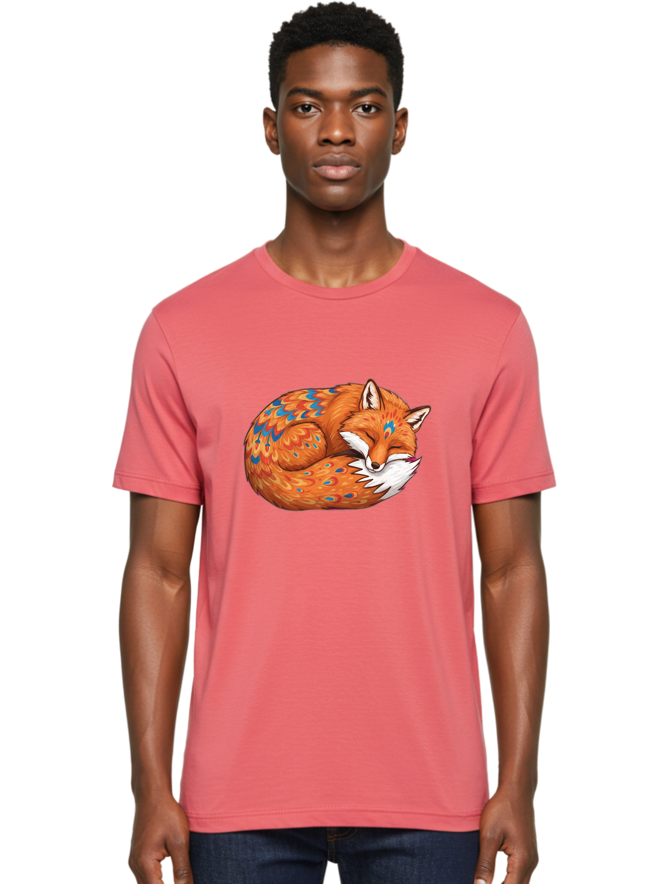 Sleeping-Orange-Fox Men'S Graphic Tee, 100% Cotton, Comfortable Casual Summer Wear, Machine Washable, Vintage Camera, Old Camera, Antique Camera, Black Camera, Classic Photography, Photography Equipment, Nostalgic Device, Film Camera, Baj895