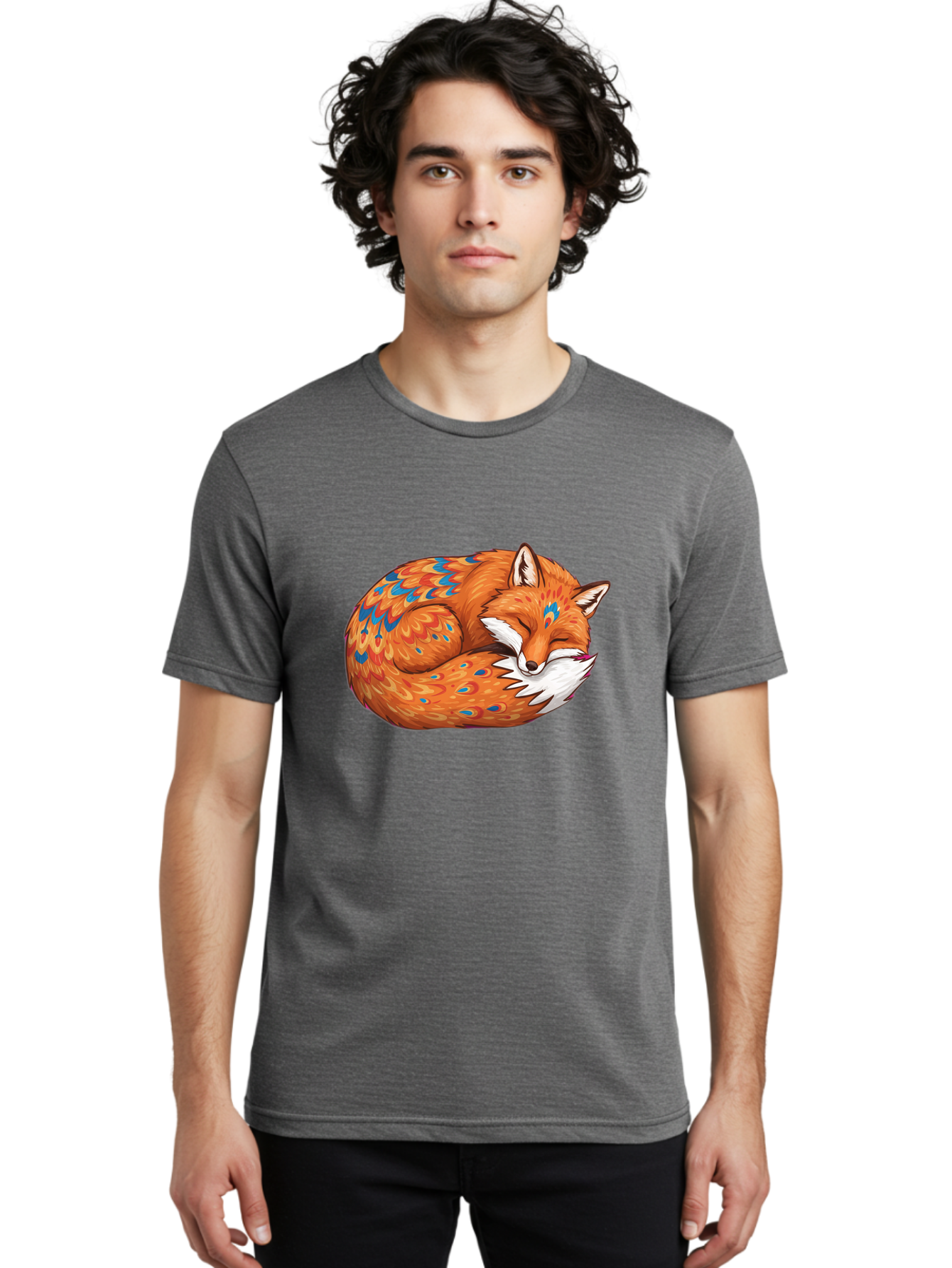 Sleeping-Orange-Fox Men'S Graphic Tee, 100% Cotton, Comfortable Casual Summer Wear, Machine Washable, Vintage Camera, Old Camera, Antique Camera, Black Camera, Classic Photography, Photography Equipment, Nostalgic Device, Film Camera, Baj895