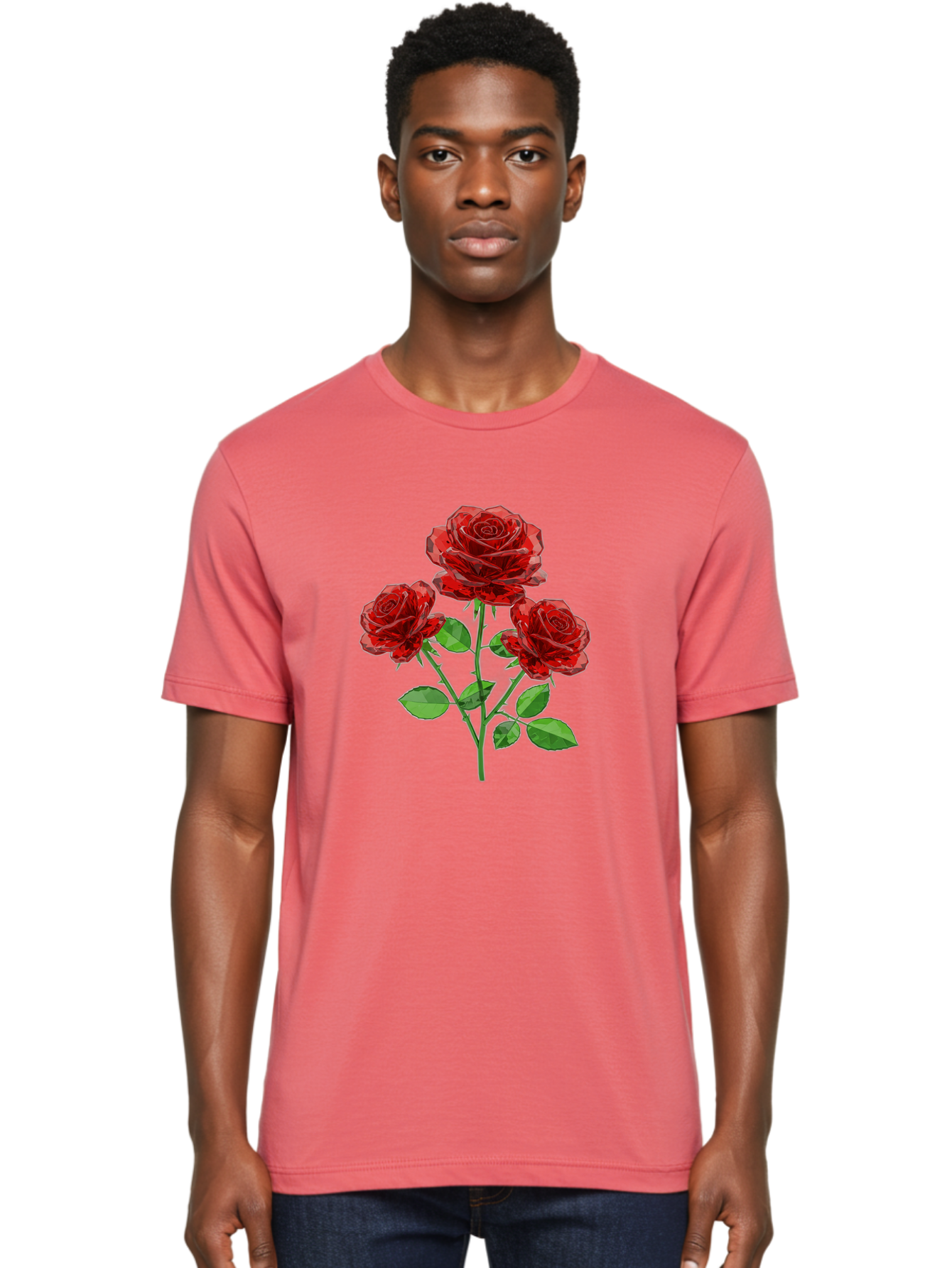 3-Red-Roses Men'S Graphic Tee, 100% Cotton, Comfortable Casual Summer Wear, Machine Washable, Vintage Camera, Old Camera, Antique Camera, Black Camera, Classic Photography, Photography Equipment, Nostalgic Device, Film Camera, Camera Art Baj898