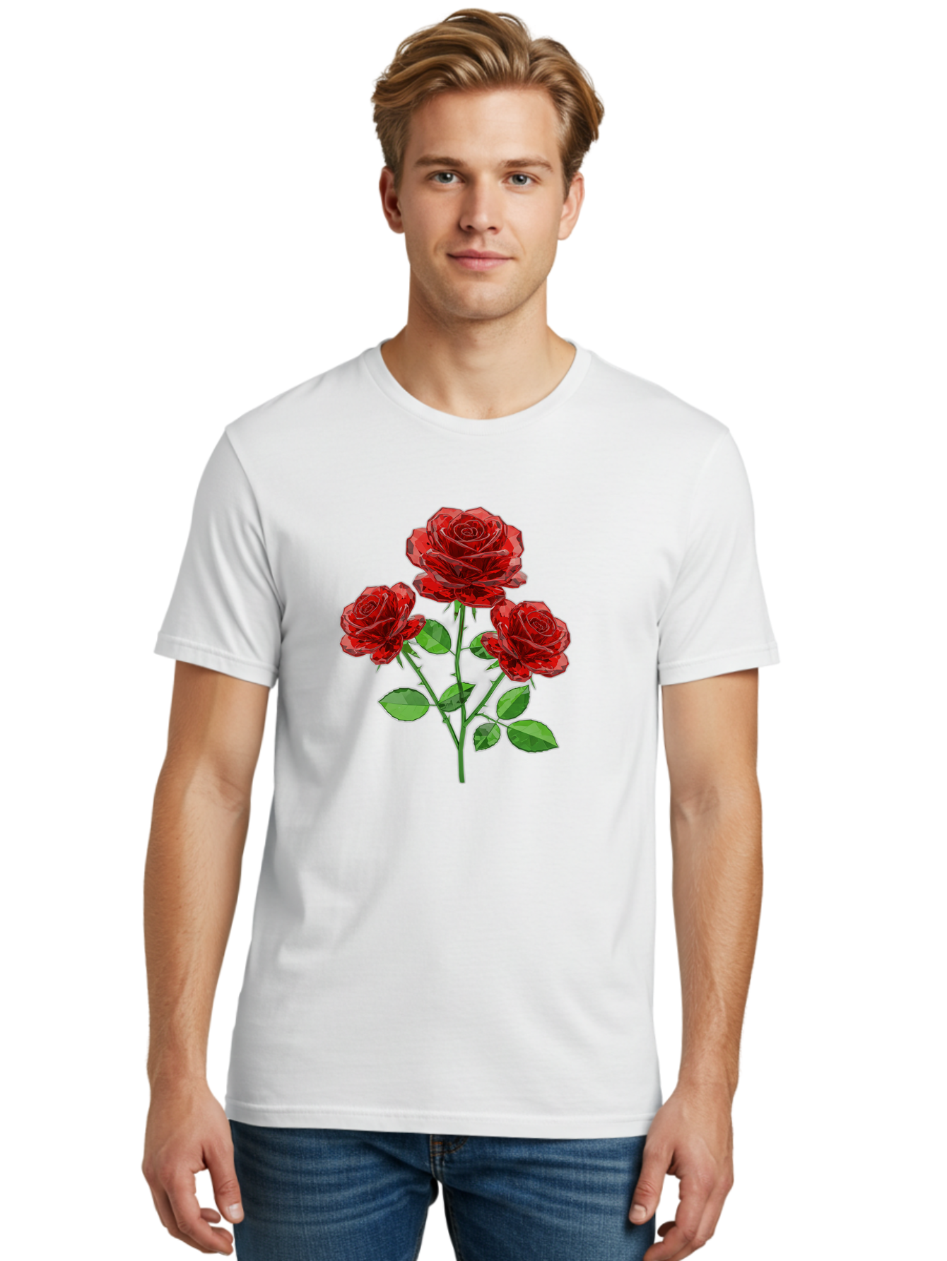 3-Red-Roses Men'S Graphic Tee, 100% Cotton, Comfortable Casual Summer Wear, Machine Washable, Vintage Camera, Old Camera, Antique Camera, Black Camera, Classic Photography, Photography Equipment, Nostalgic Device, Film Camera, Camera Art Baj898