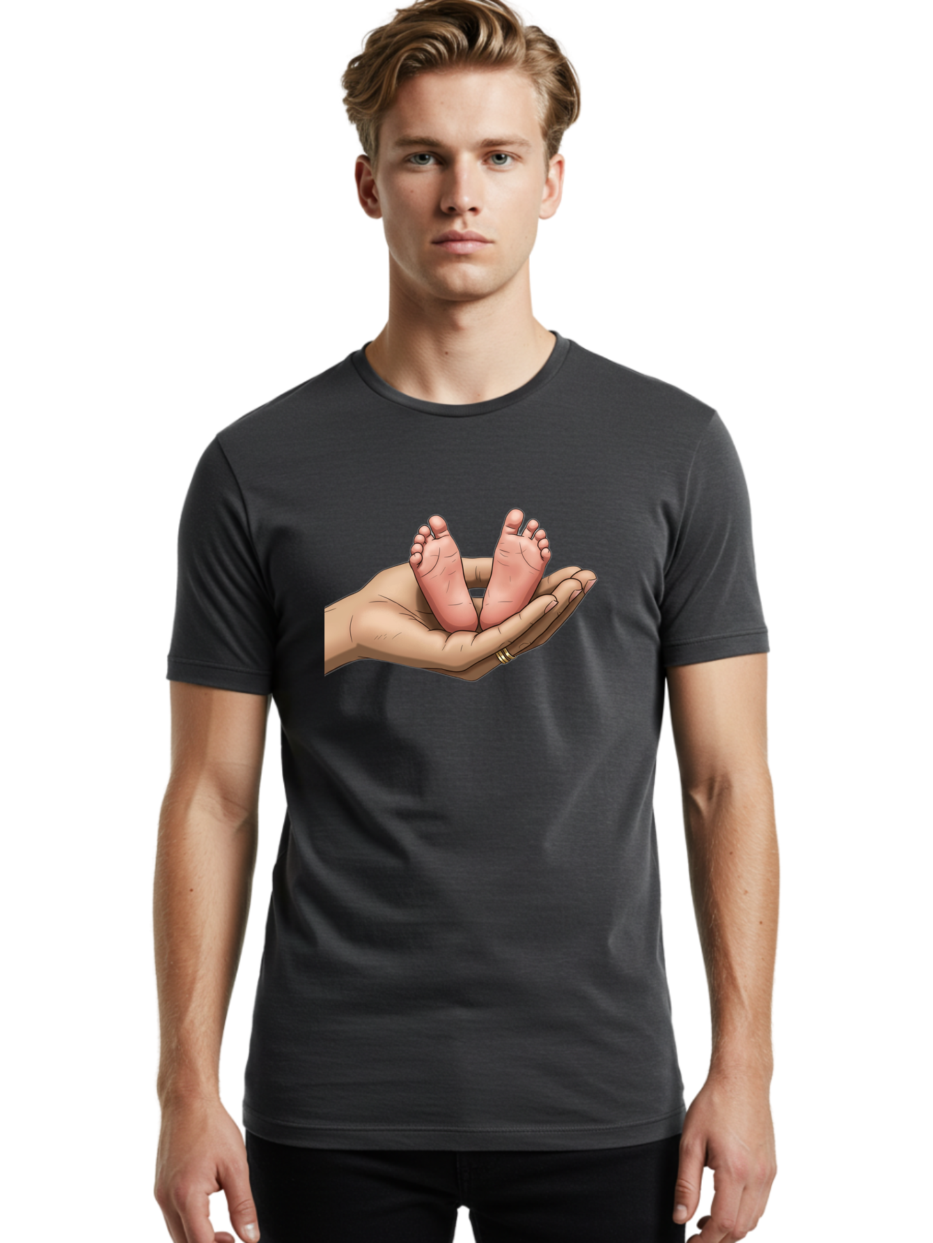 Baby-Feet-4 Men'S Graphic Tee, 100% Cotton, Comfortable Casual Summer Wear, Machine Washable, Vintage Camera, Old Camera, Antique Camera, Black Camera, Classic Photography, Photography Equipment, Nostalgic Device, Film Camera, Camera Art Bak004