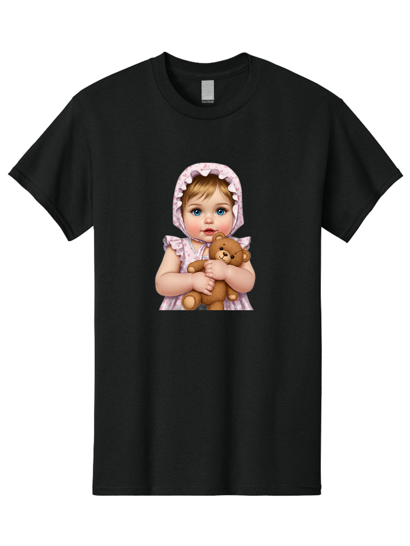 Baby-Girl-Hugging-Teddy Men'S Graphic Tee, 100% Cotton, Comfortable Casual Summer Wear, Machine Washable, Vintage Camera, Old Camera, Antique Camera, Black Camera, Classic Photography, Photography Equipment, Nostalgic Device, Film Camera, Bak007