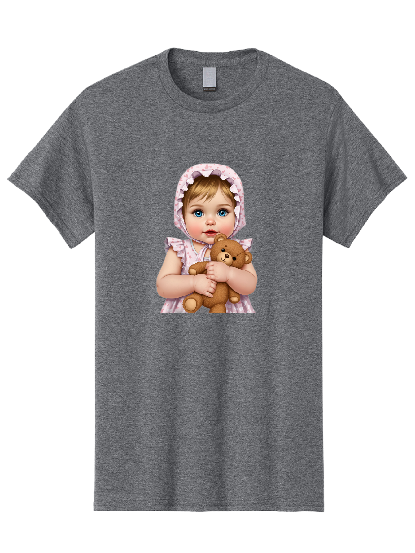 Baby-Girl-Hugging-Teddy Men'S Graphic Tee, 100% Cotton, Comfortable Casual Summer Wear, Machine Washable, Vintage Camera, Old Camera, Antique Camera, Black Camera, Classic Photography, Photography Equipment, Nostalgic Device, Film Camera, Bak007