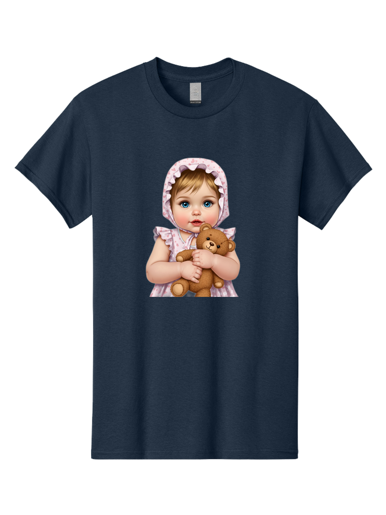 Baby-Girl-Hugging-Teddy Men'S Graphic Tee, 100% Cotton, Comfortable Casual Summer Wear, Machine Washable, Vintage Camera, Old Camera, Antique Camera, Black Camera, Classic Photography, Photography Equipment, Nostalgic Device, Film Camera, Bak007