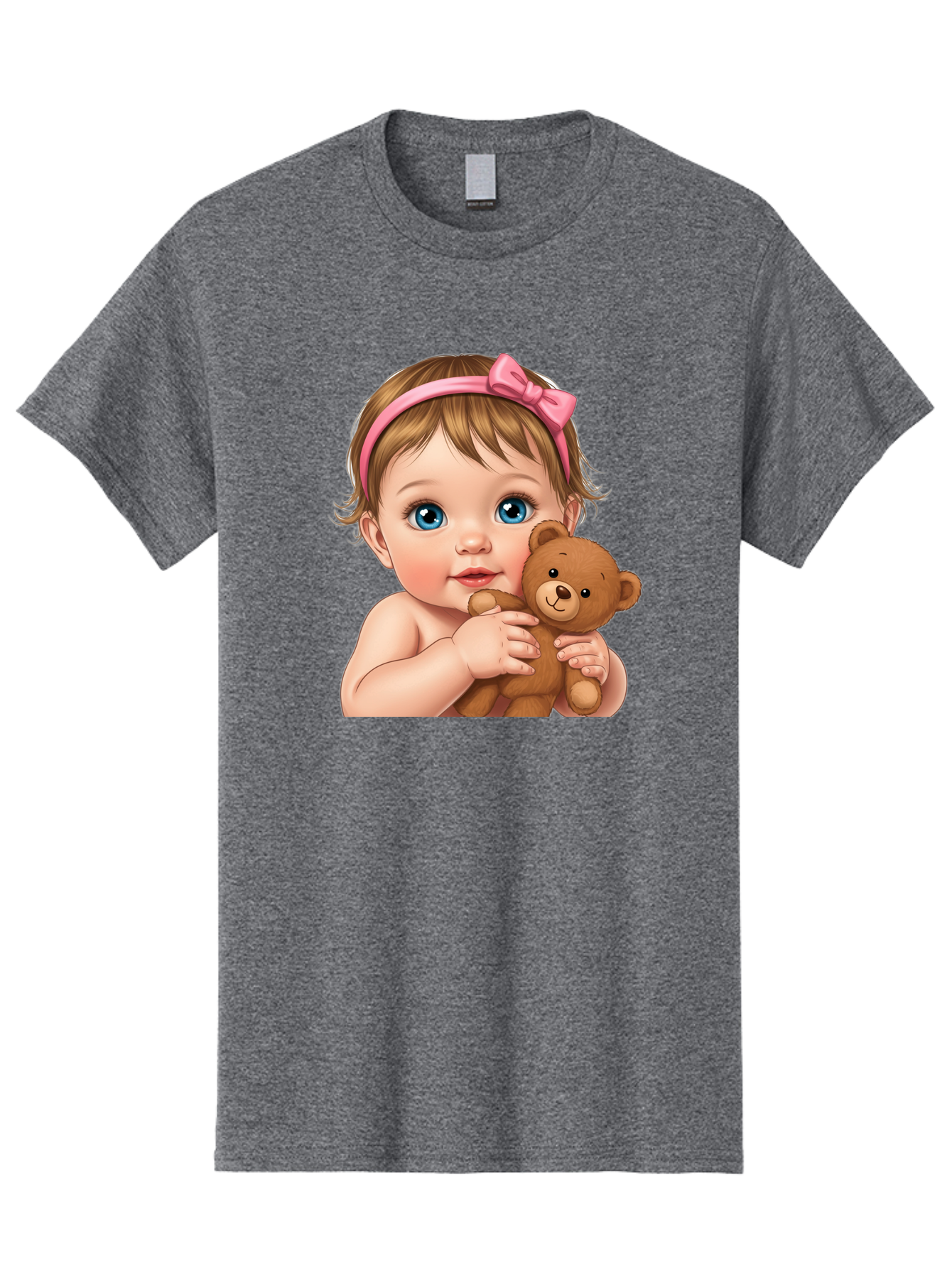 Baby-Girl-With-Teddy-1 Men'S Graphic Tee, 100% Cotton, Comfortable Casual Summer Wear, Machine Washable, Vintage Camera, Old Camera, Antique Camera, Black Camera, Classic Photography, Photography Equipment, Nostalgic Device, Film Camera, Bak008