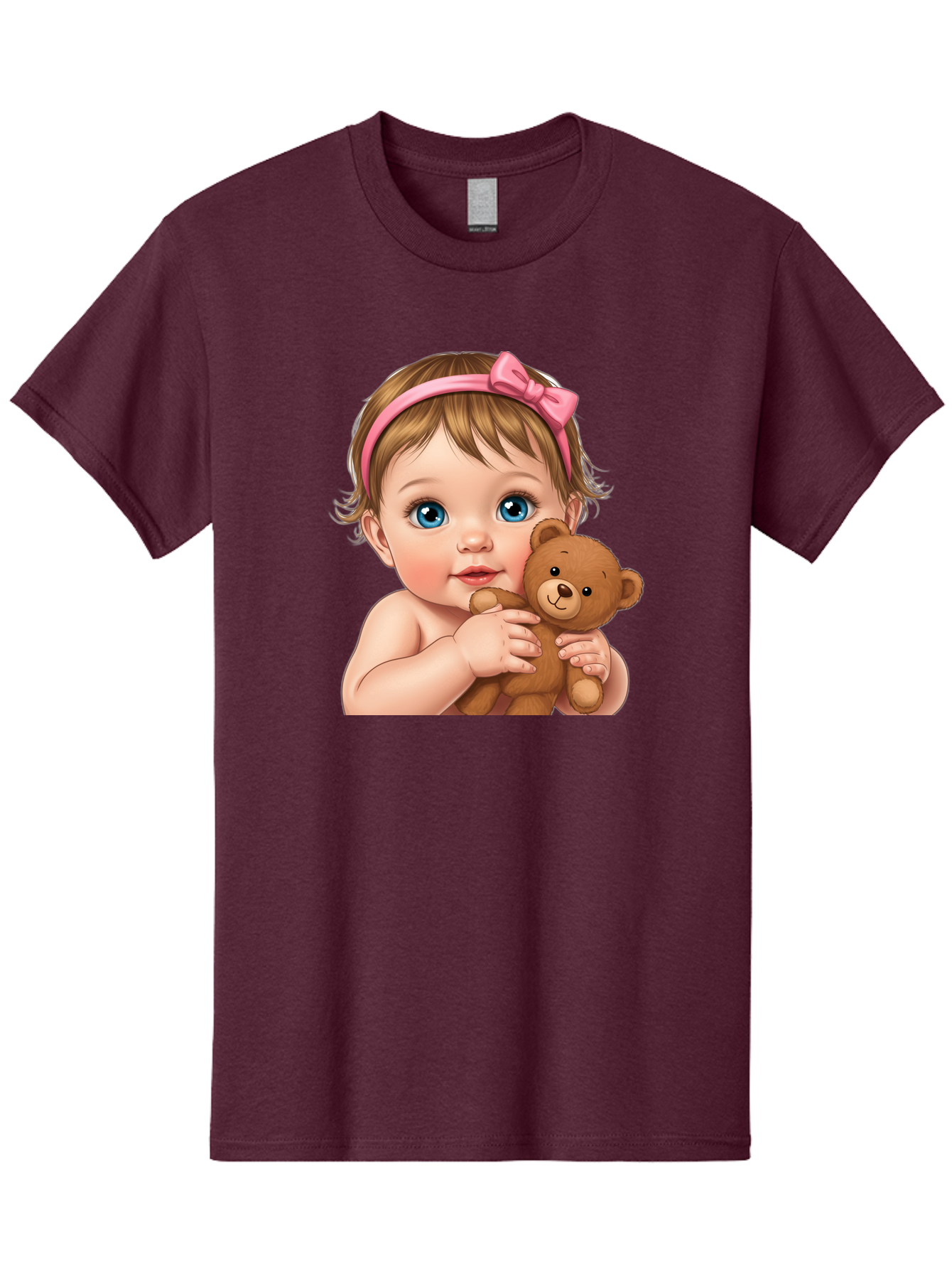 Baby-Girl-With-Teddy-1 Men'S Graphic Tee, 100% Cotton, Comfortable Casual Summer Wear, Machine Washable, Vintage Camera, Old Camera, Antique Camera, Black Camera, Classic Photography, Photography Equipment, Nostalgic Device, Film Camera, Bak008