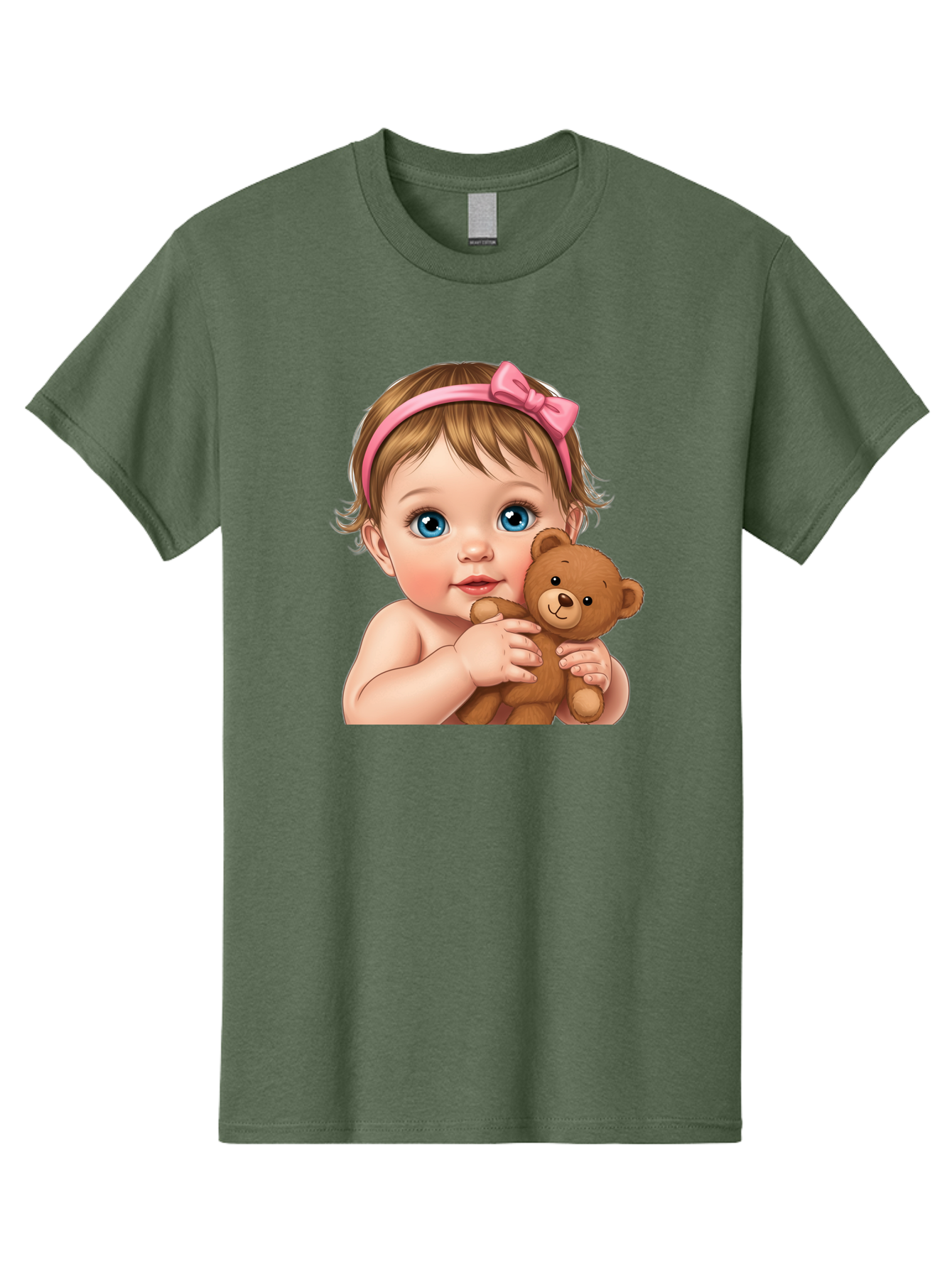Baby-Girl-With-Teddy-1 Men'S Graphic Tee, 100% Cotton, Comfortable Casual Summer Wear, Machine Washable, Vintage Camera, Old Camera, Antique Camera, Black Camera, Classic Photography, Photography Equipment, Nostalgic Device, Film Camera, Bak008