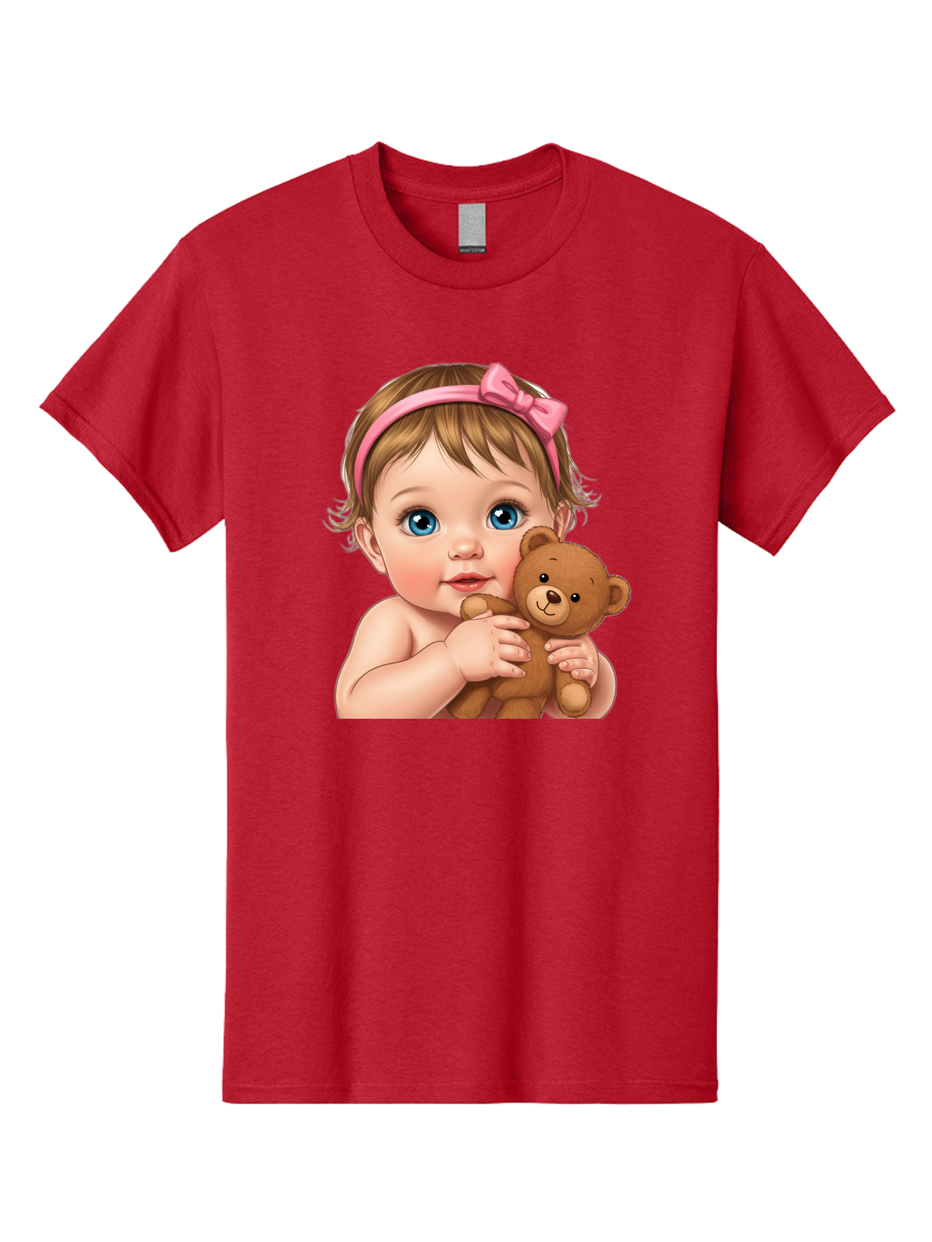 Baby-Girl-With-Teddy-1 Men'S Graphic Tee, 100% Cotton, Comfortable Casual Summer Wear, Machine Washable, Vintage Camera, Old Camera, Antique Camera, Black Camera, Classic Photography, Photography Equipment, Nostalgic Device, Film Camera, Bak008