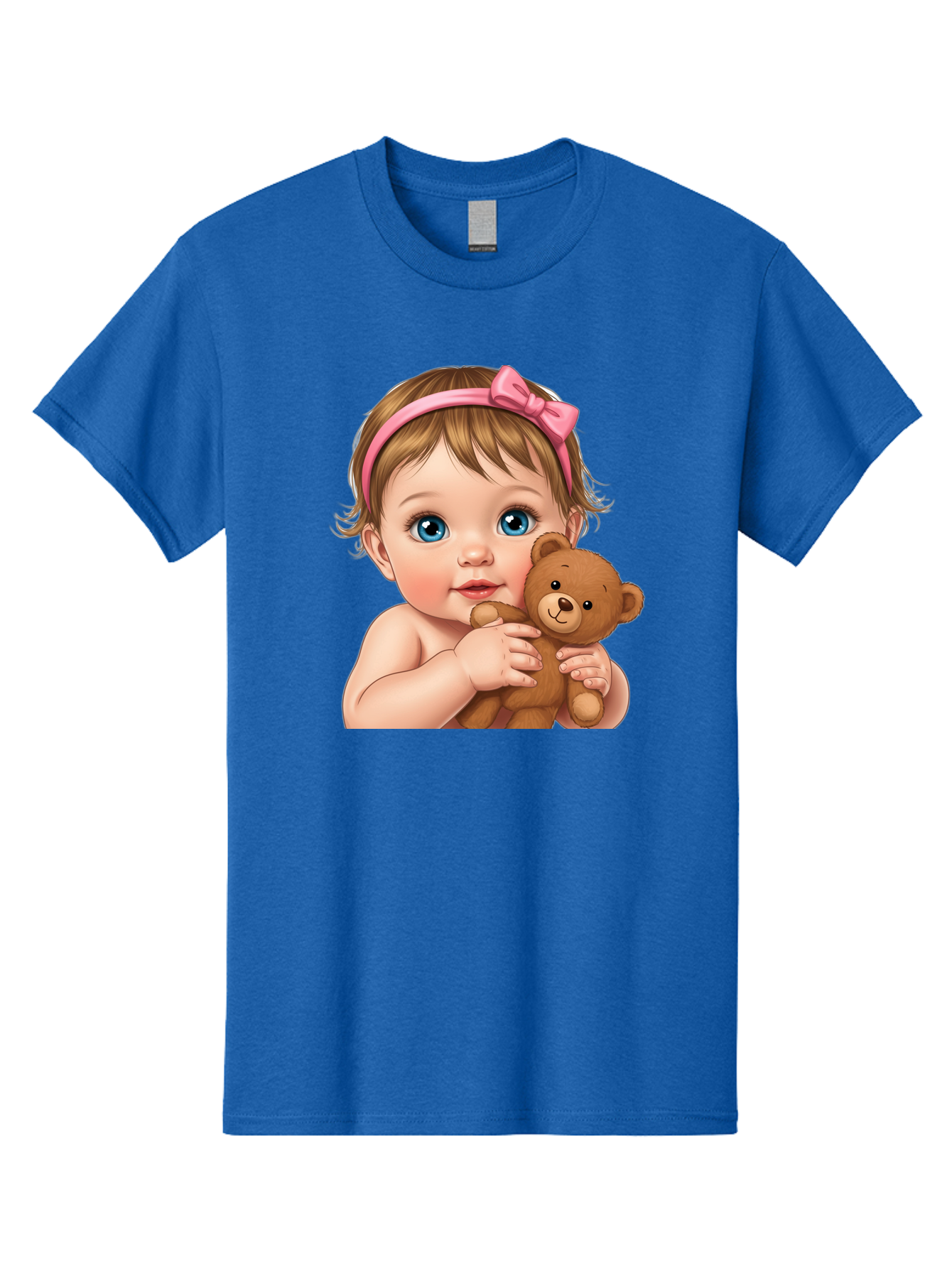 Baby-Girl-With-Teddy-1 Men'S Graphic Tee, 100% Cotton, Comfortable Casual Summer Wear, Machine Washable, Vintage Camera, Old Camera, Antique Camera, Black Camera, Classic Photography, Photography Equipment, Nostalgic Device, Film Camera, Bak008