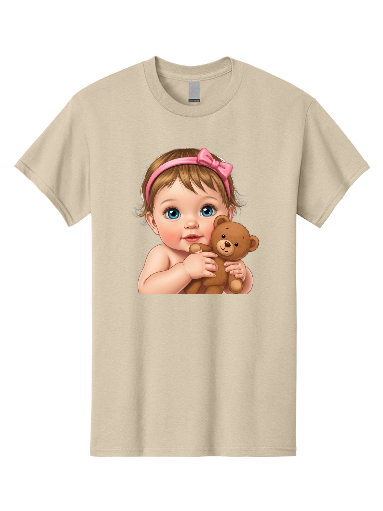 Baby-Girl-With-Teddy-1 Men'S Graphic Tee, 100% Cotton, Comfortable Casual Summer Wear, Machine Washable, Vintage Camera, Old Camera, Antique Camera, Black Camera, Classic Photography, Photography Equipment, Nostalgic Device, Film Camera, Bak008