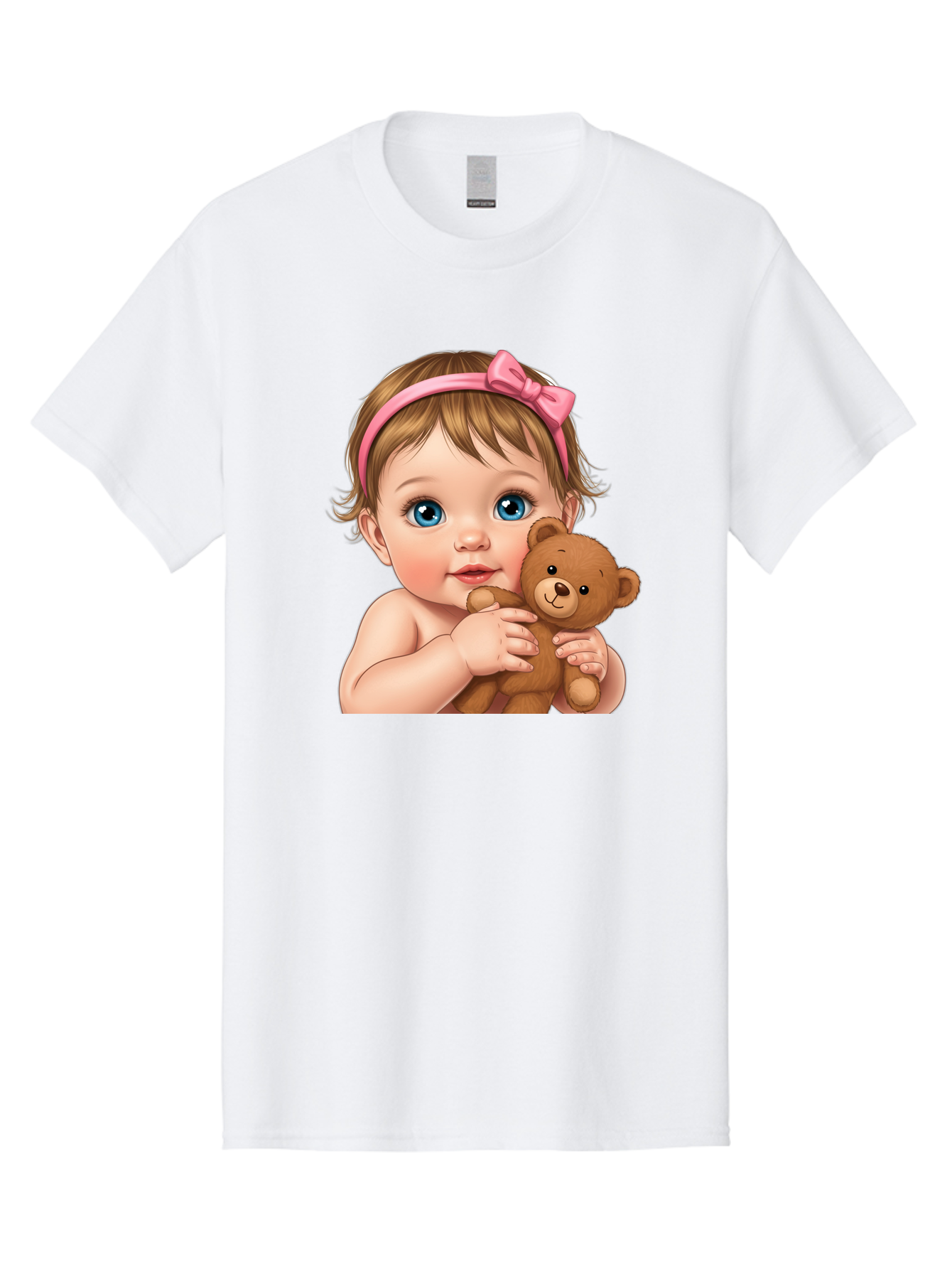 Baby-Girl-With-Teddy-1 Men'S Graphic Tee, 100% Cotton, Comfortable Casual Summer Wear, Machine Washable, Vintage Camera, Old Camera, Antique Camera, Black Camera, Classic Photography, Photography Equipment, Nostalgic Device, Film Camera, Bak008