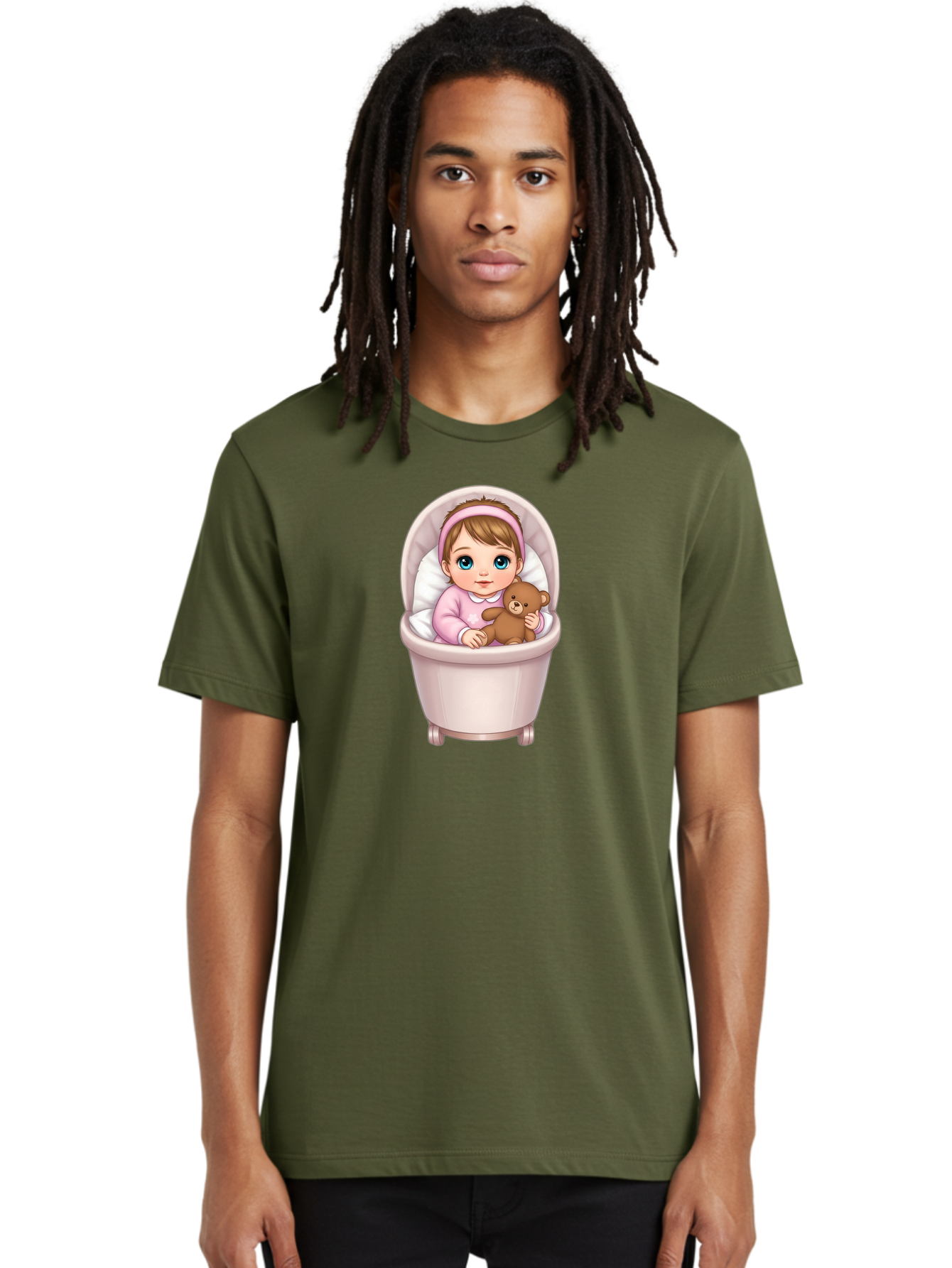 Baby-Girl-With-Teddy-2 Men'S Graphic Tee, 100% Cotton, Comfortable Casual Summer Wear, Machine Washable, Vintage Camera, Old Camera, Antique Camera, Black Camera, Classic Photography, Photography Equipment, Nostalgic Device, Film Camera, Bak009