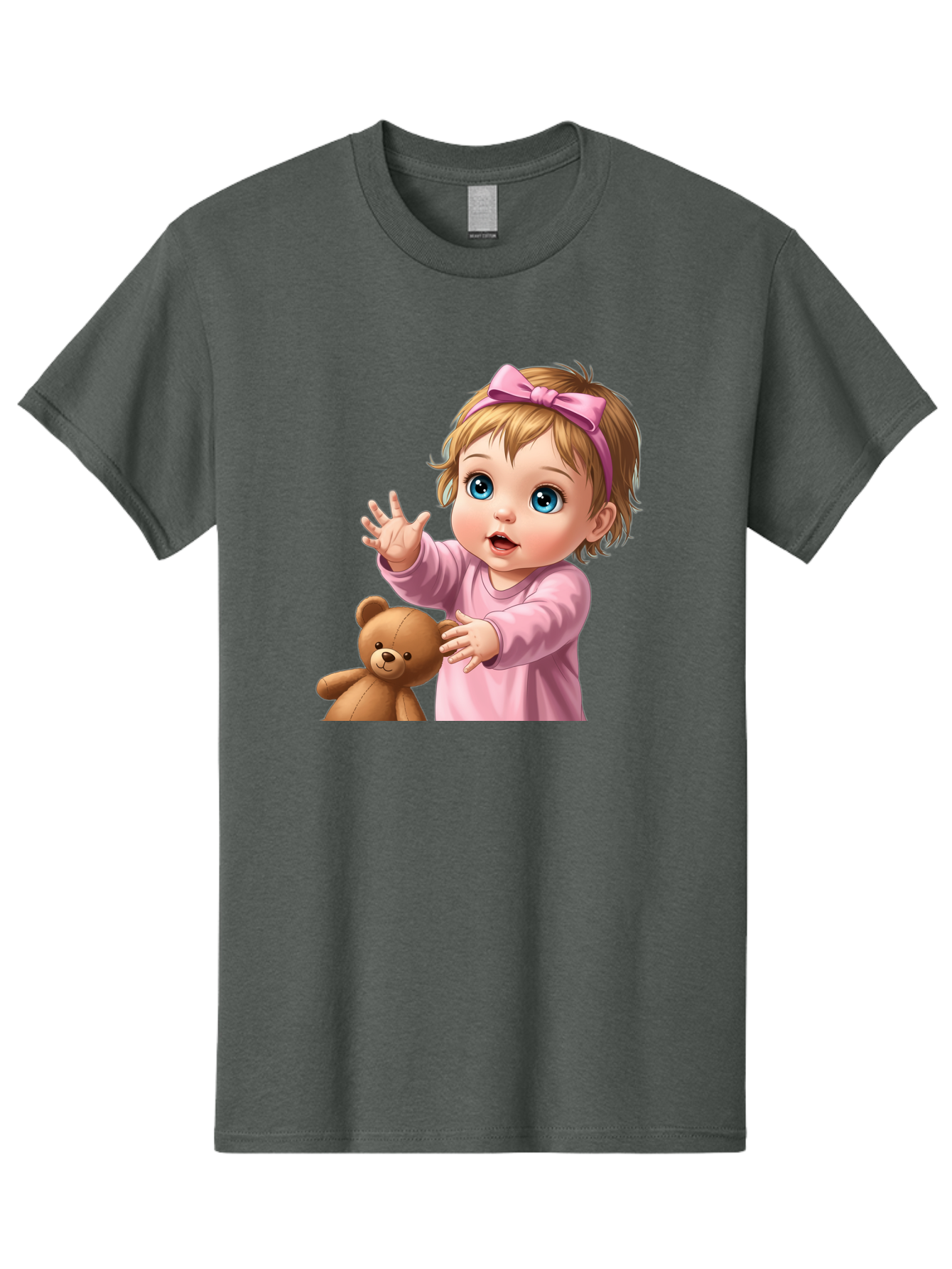 Baby-Girl-With-Teddy-3 Men'S Graphic Tee, 100% Cotton, Comfortable Casual Summer Wear, Machine Washable, Vintage Camera, Old Camera, Antique Camera, Black Camera, Classic Photography, Photography Equipment, Nostalgic Device, Film Camera, Bak010