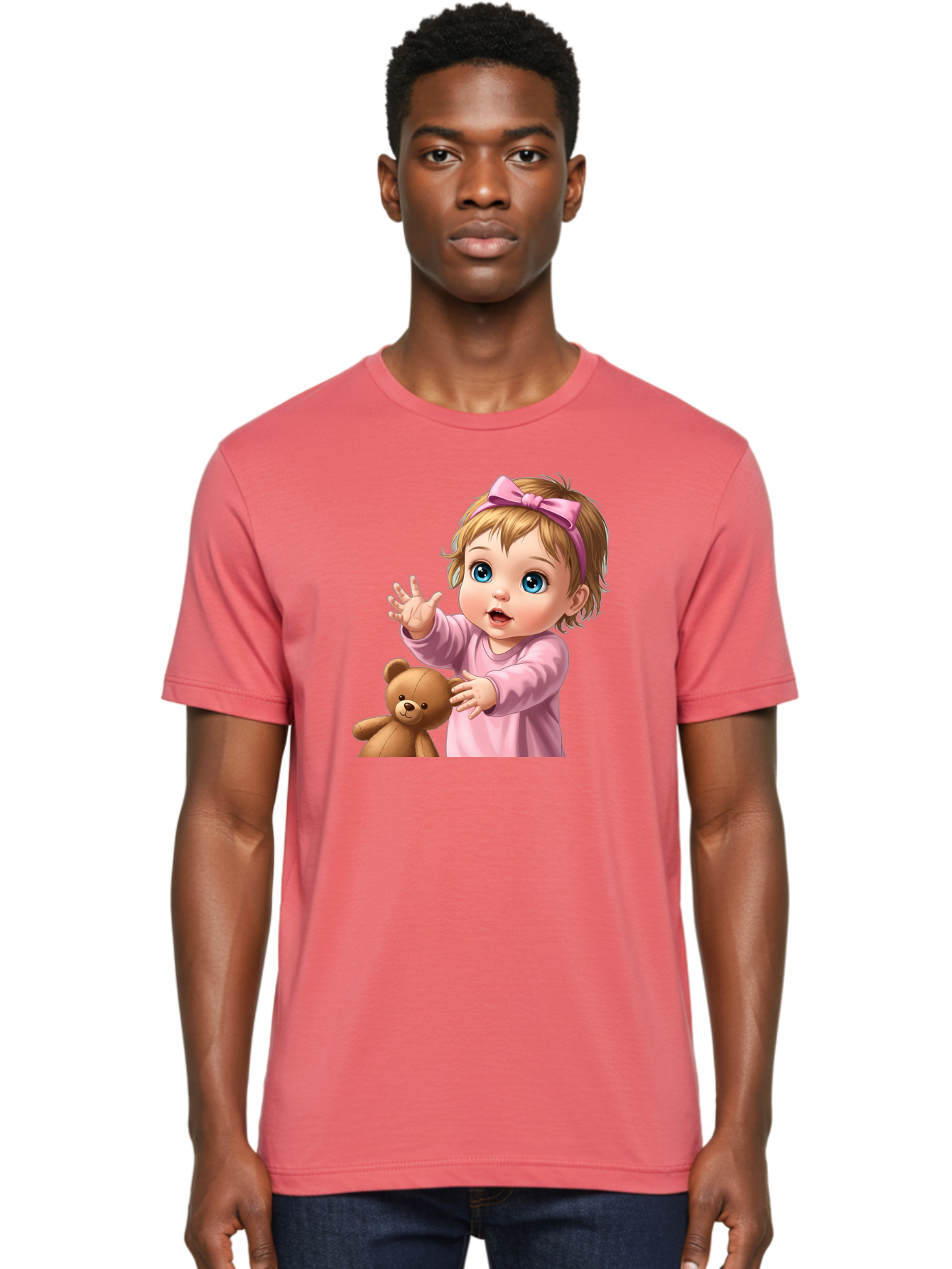 Baby-Girl-With-Teddy-3 Men'S Graphic Tee, 100% Cotton, Comfortable Casual Summer Wear, Machine Washable, Vintage Camera, Old Camera, Antique Camera, Black Camera, Classic Photography, Photography Equipment, Nostalgic Device, Film Camera, Bak010