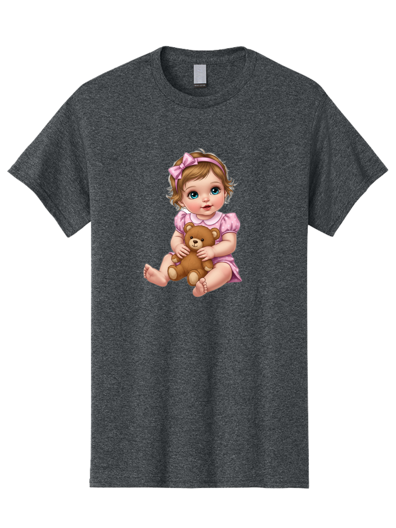 Baby-Girl-With-Teddy-Bear-1 Men'S Graphic Tee, 100% Cotton, Comfortable Casual Summer Wear, Machine Washable, Vintage Camera, Old Camera, Antique Camera, Black Camera, Classic Photography, Photography Equipment, Nostalgic Device, Film Camera, Bak011