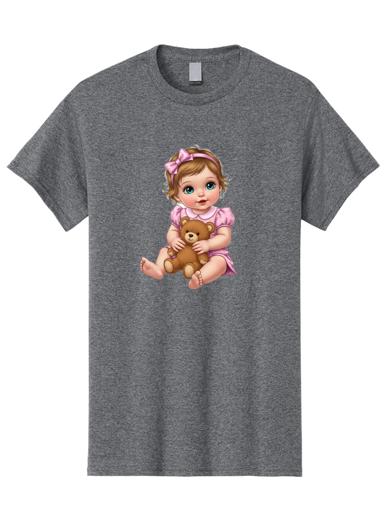 Baby-Girl-With-Teddy-Bear-1 Men'S Graphic Tee, 100% Cotton, Comfortable Casual Summer Wear, Machine Washable, Vintage Camera, Old Camera, Antique Camera, Black Camera, Classic Photography, Photography Equipment, Nostalgic Device, Film Camera, Bak011
